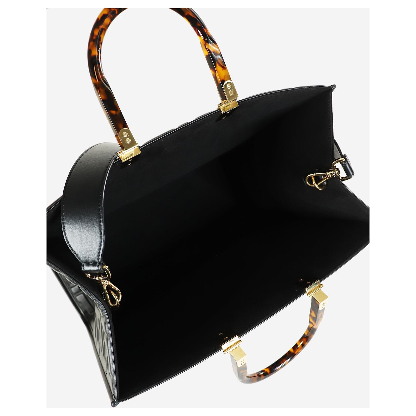 Fendi Black FF embossed 2way tote bag Leather ref.JC1866485 (Sold
