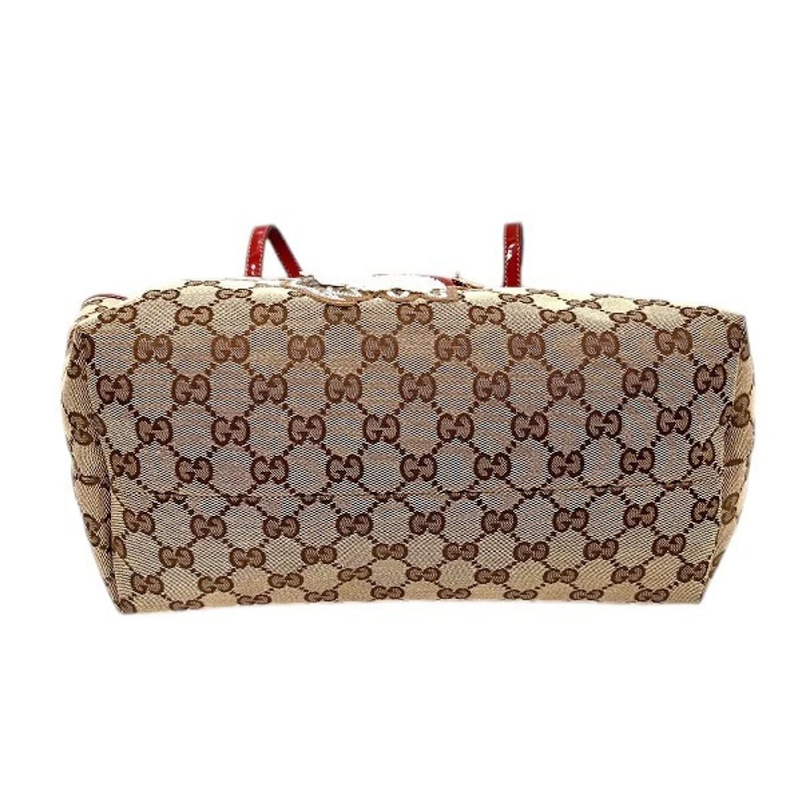 Gucci GG Canvas Yori Chihuahua Tote Bag Red Cloth ref