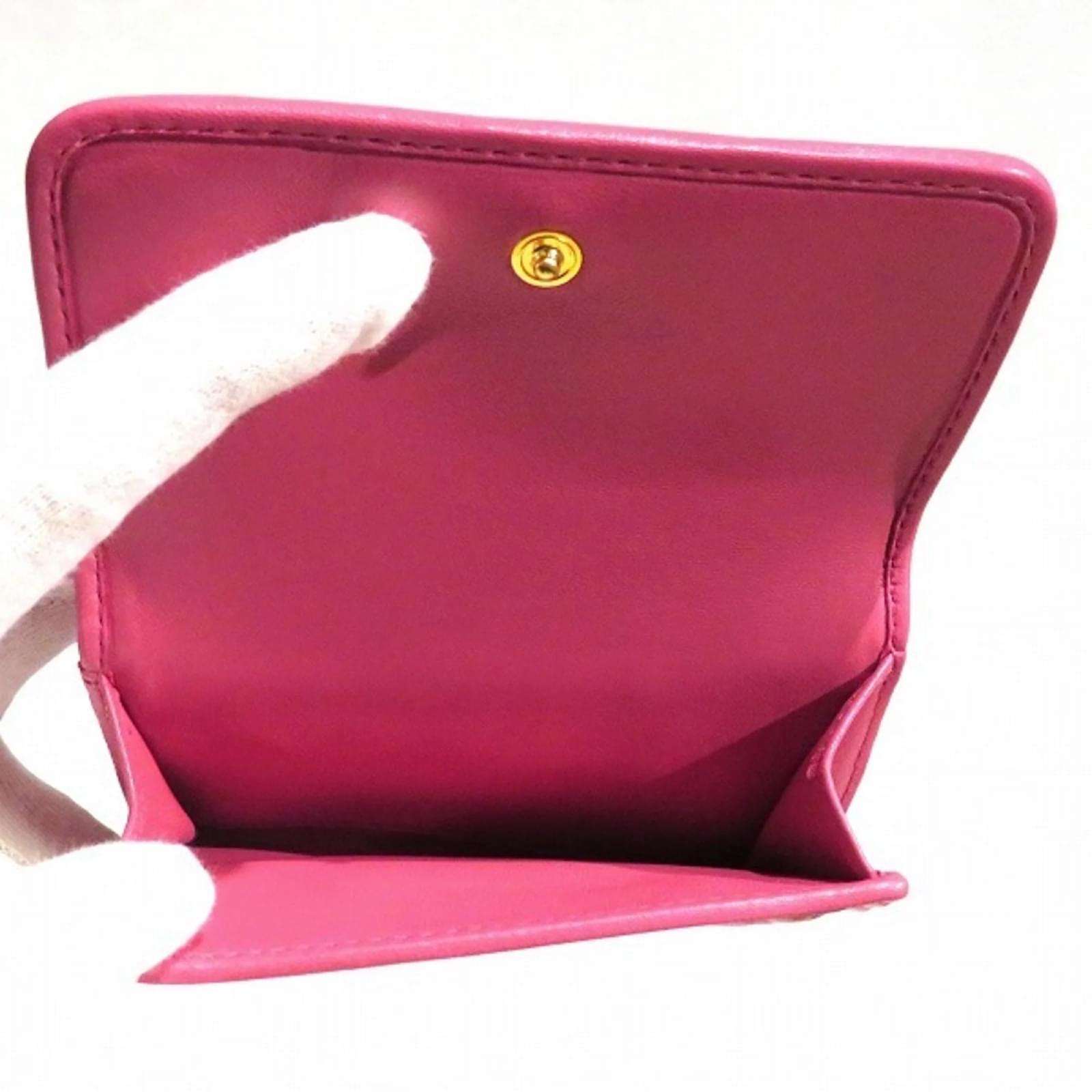 小物 Archive miu miu compact wallet pink Miu Muuma Terrasse Compact Wallet Market Pink Gold Bracket Women