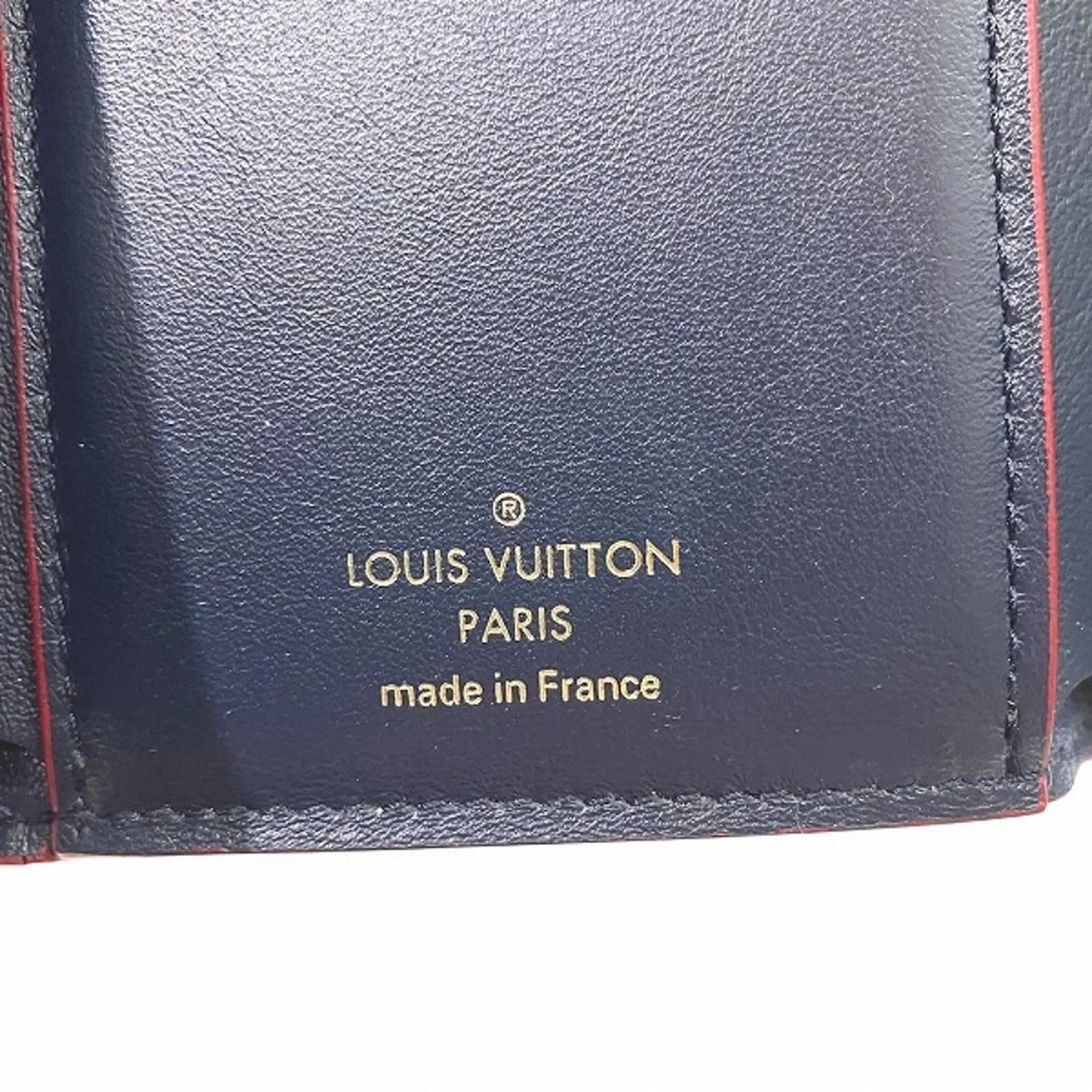 Louis Vuitton Portefeuille Capucines Compact Tri-fold Wallet Navy blue Leather  ref.1871100