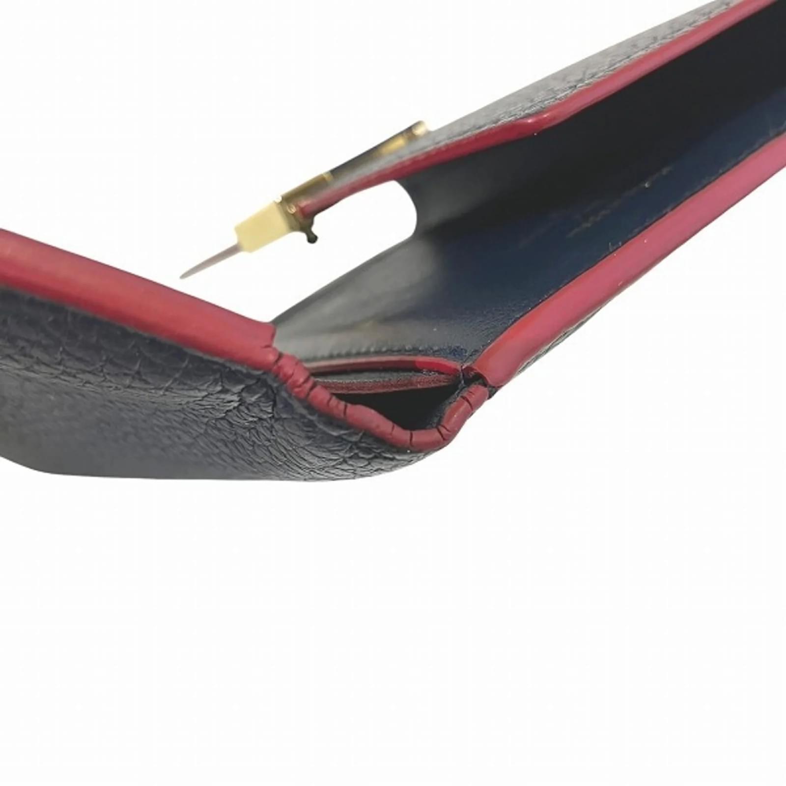 Louis Vuitton Portefeuille Capucines Compact Tri-fold Wallet Navy blue Leather  ref.1871100