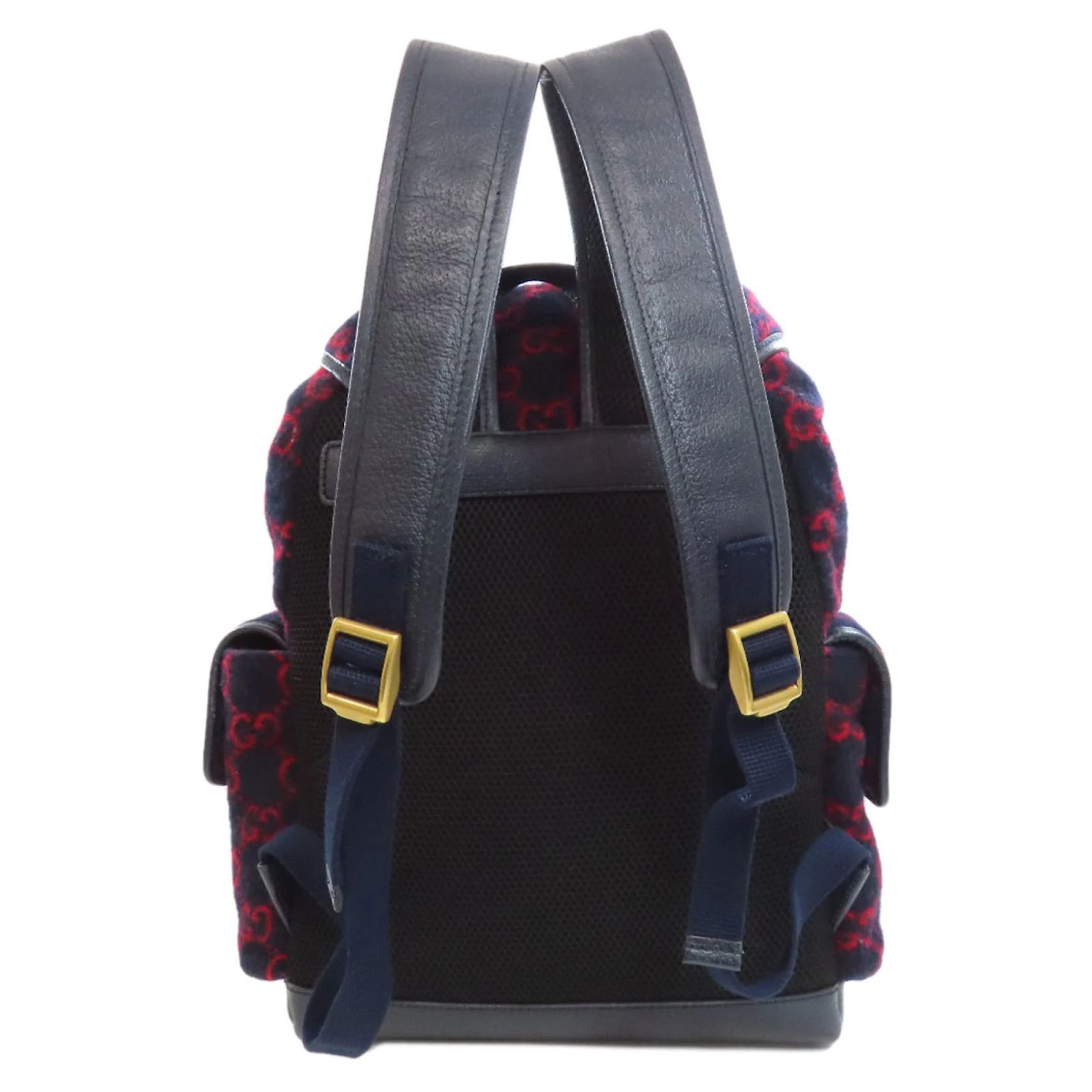 Gucci 598184 GG Wool Backpack Red Navy blue ref.1872833 