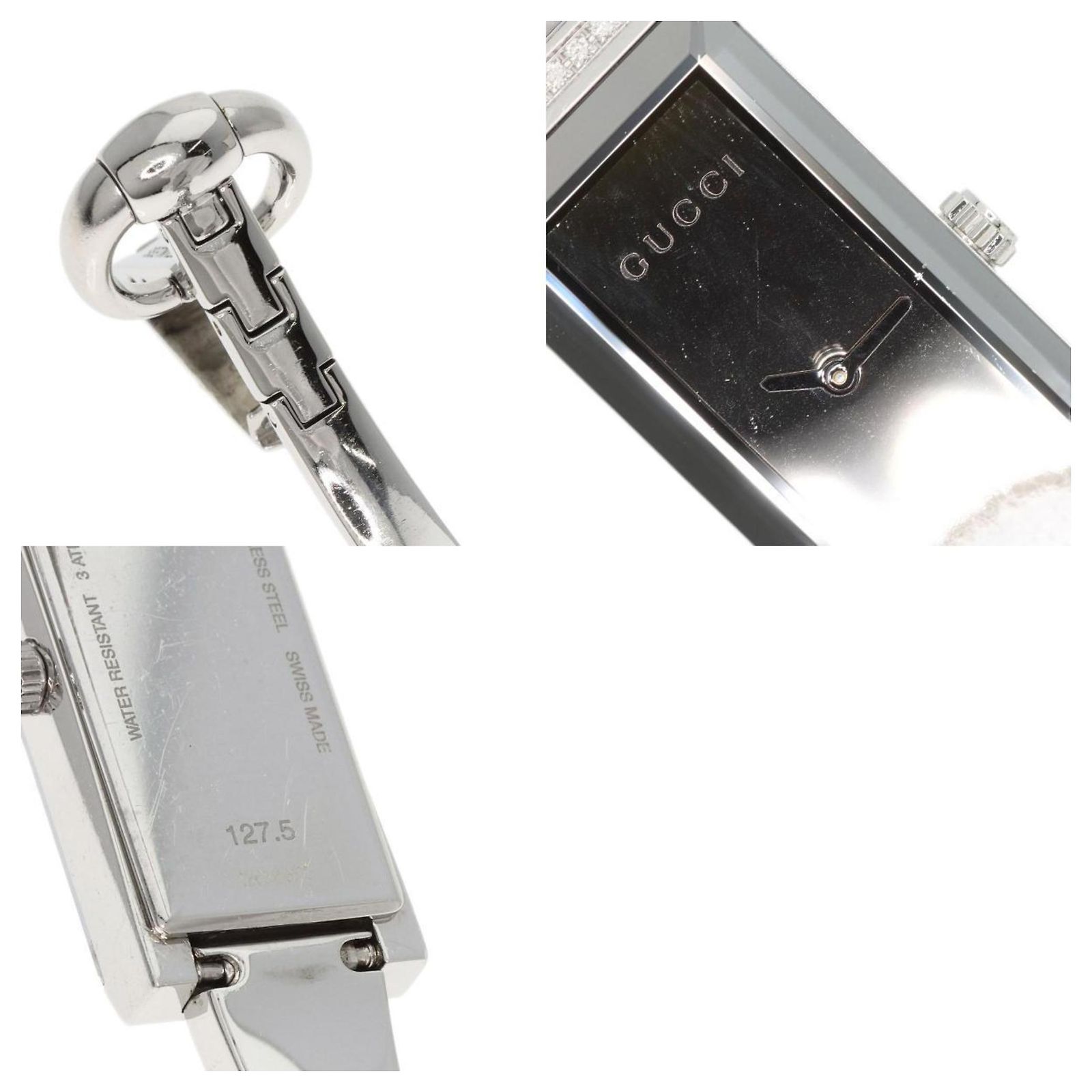 Gucci 127.5 Square Face Bezel Diamond Watch ref.JC1873424  display picture 3