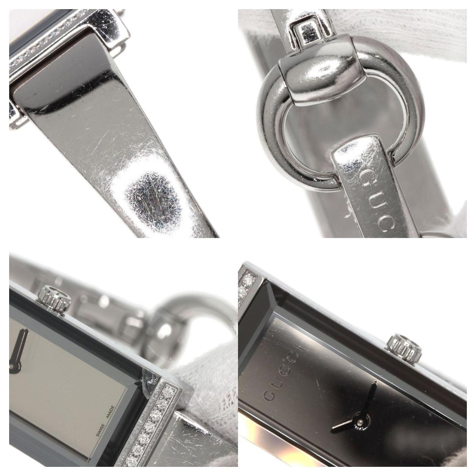 Gucci 127.5 Square Face Bezel Diamond Watch ref.JC1873424  display picture 1