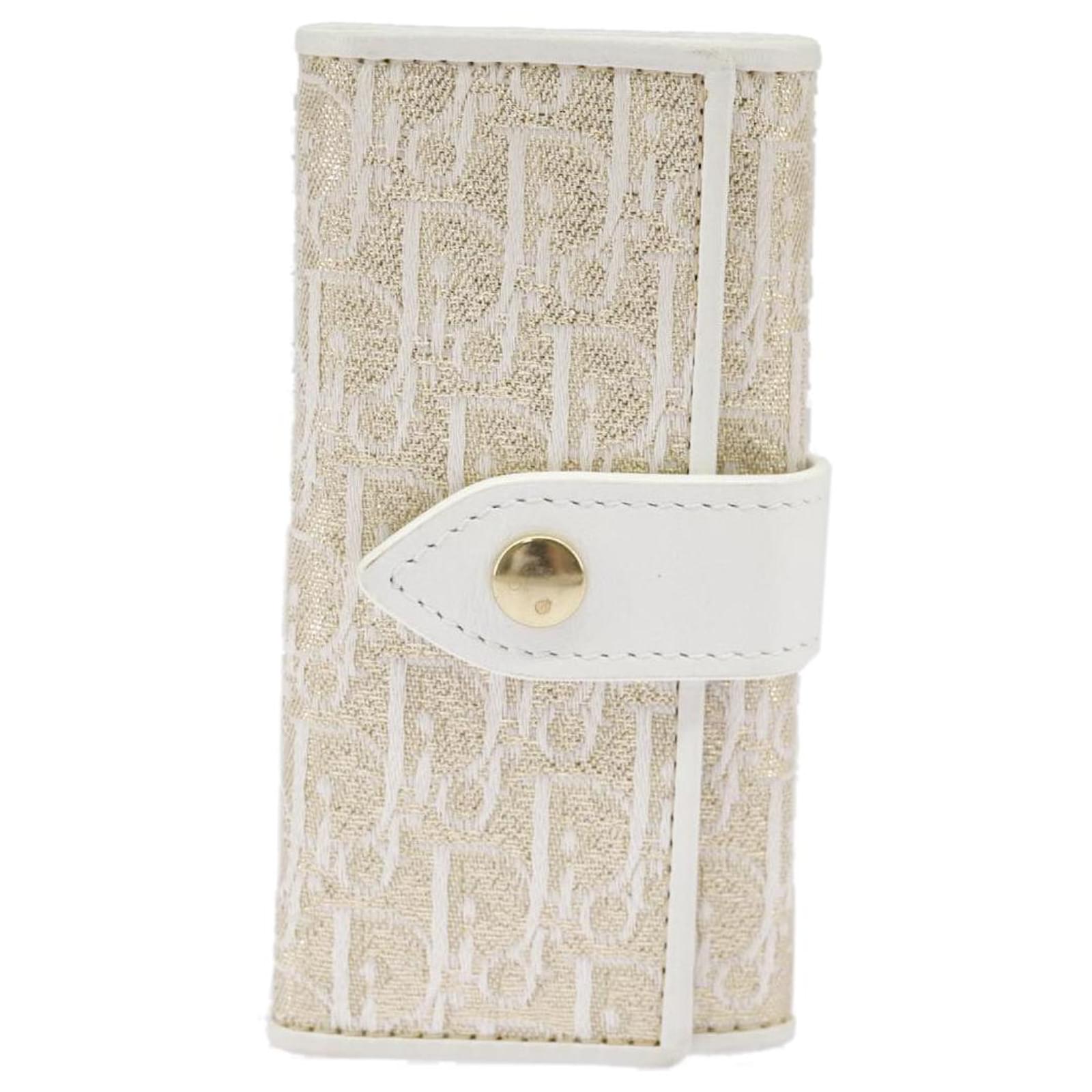 小物 Christian Dior Trotter Canvas Key Case Christian Dior Trotter Canvas Key Case White Auth 101365 ref