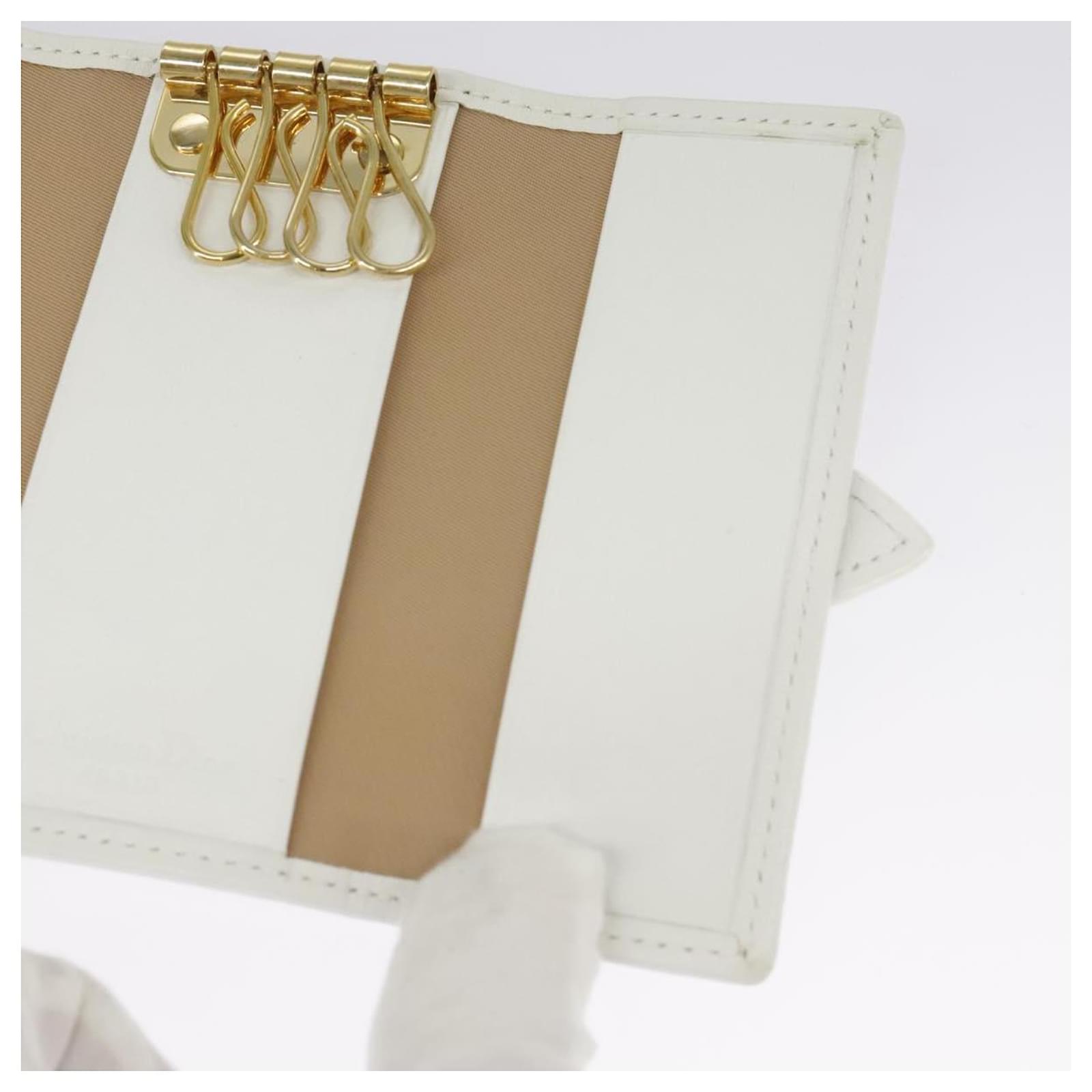 小物 Christian Dior Trotter Canvas Key Case Christian Dior Trotter Canvas Key Case White Auth 101365 ref