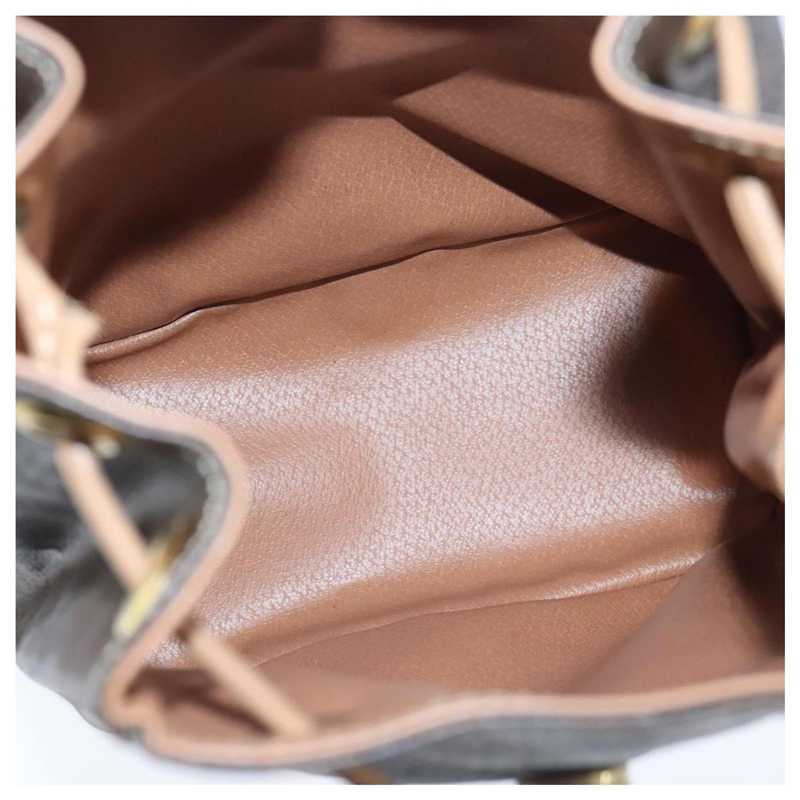 CELINE Macadam Canvas Backpack PVC Leather Brown Gold Auth 102153 CELINE Macadam Gancini Backpack Brown Vintage jgndep  main image 4