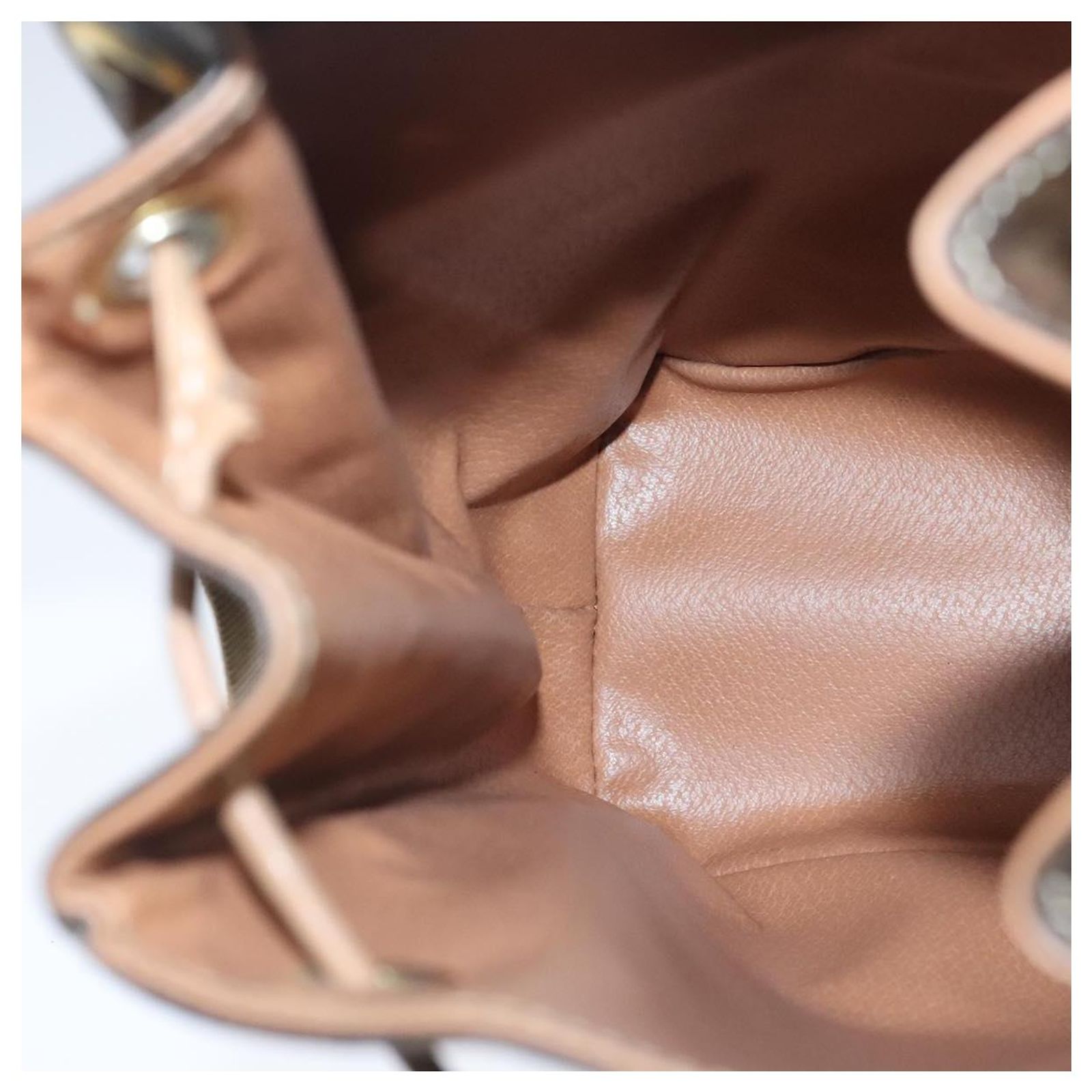 CELINE Macadam Canvas Backpack PVC Leather Brown Gold Auth 102153 CELINE PVC Backpacks for Women for sale | eBay main image 4