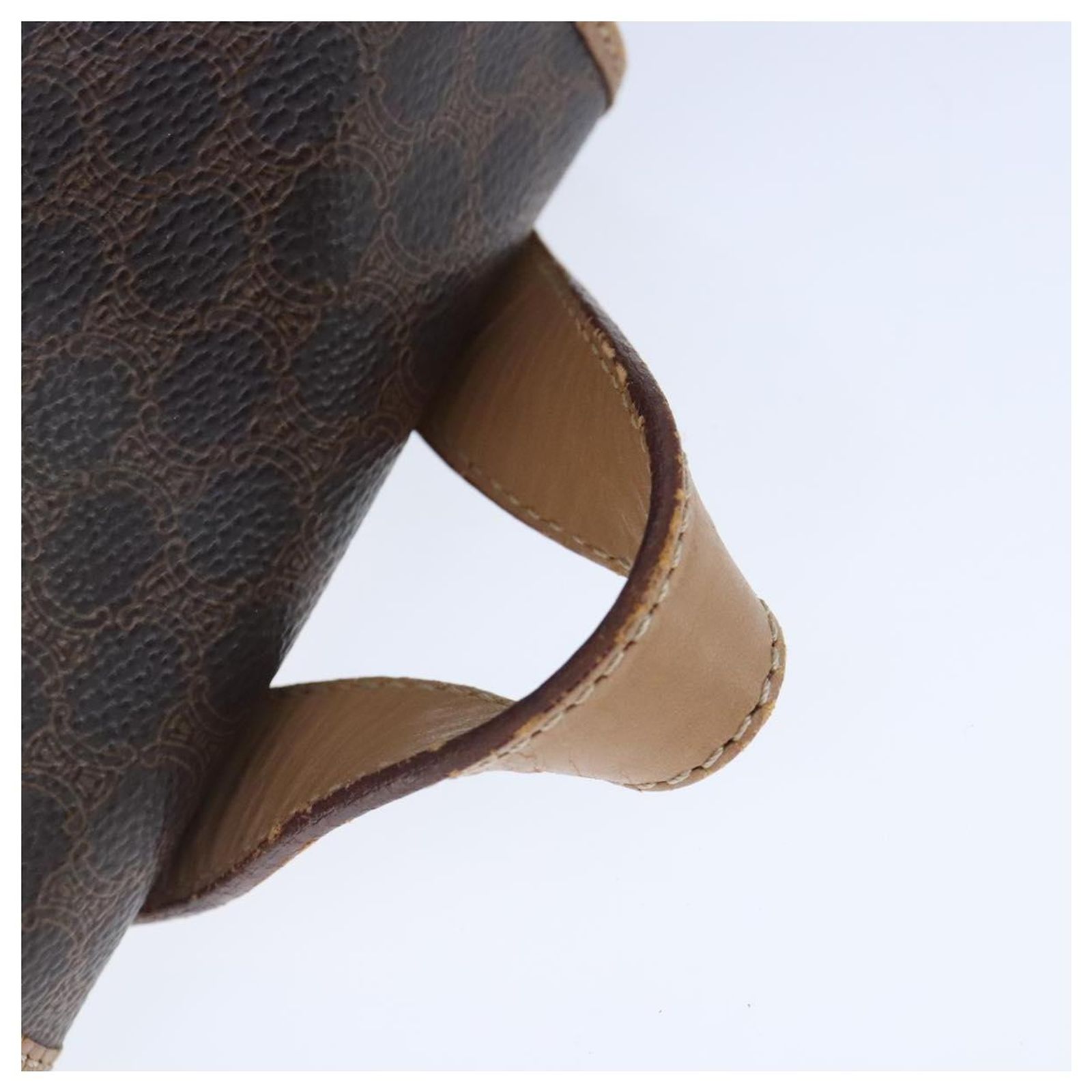 CELINE Macadam Canvas Backpack PVC Leather Brown Gold Auth 102153 CELINE Macadam Gancini Backpack Brown Vintage jgndep  main image 2