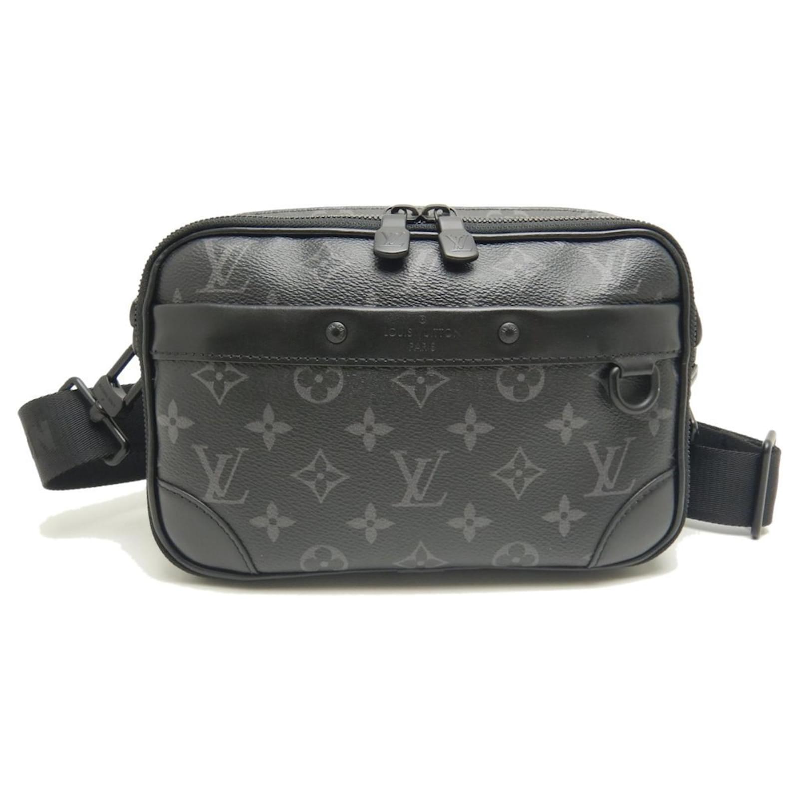 Louis Vuitton Monogram Eclipse Alpha Shoulder Bag Black Plastic