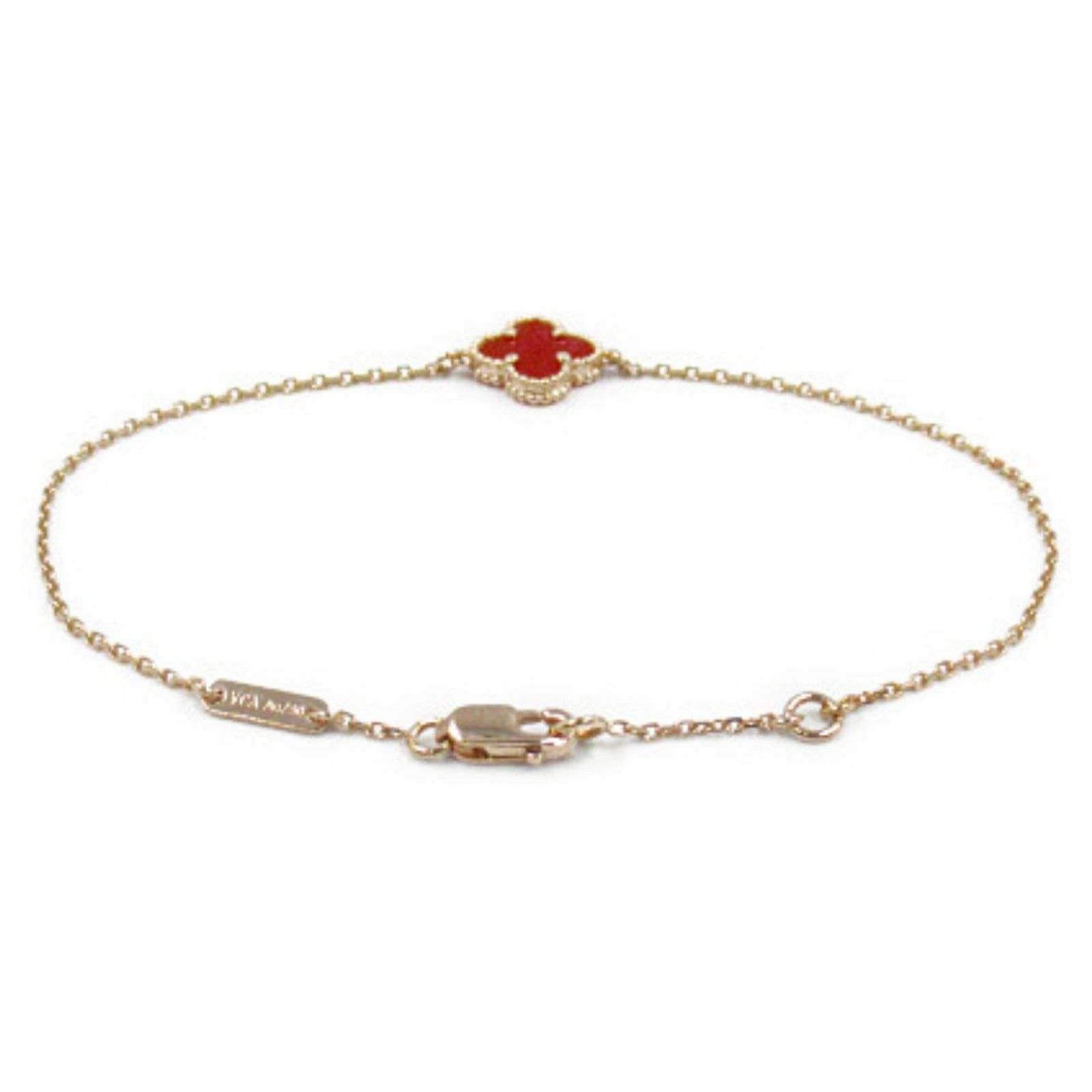 Bracelet en cornaline rouge Sweet Alhambra K18PG de Van Cleef & Arpels ...