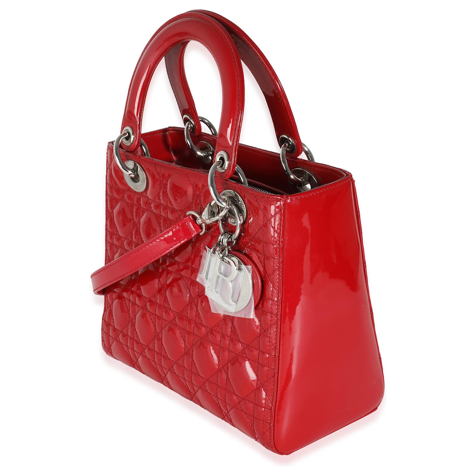 red Dior リボン Dior Rendezvous Cannage Quilted Flap Shoulder Bag in Red