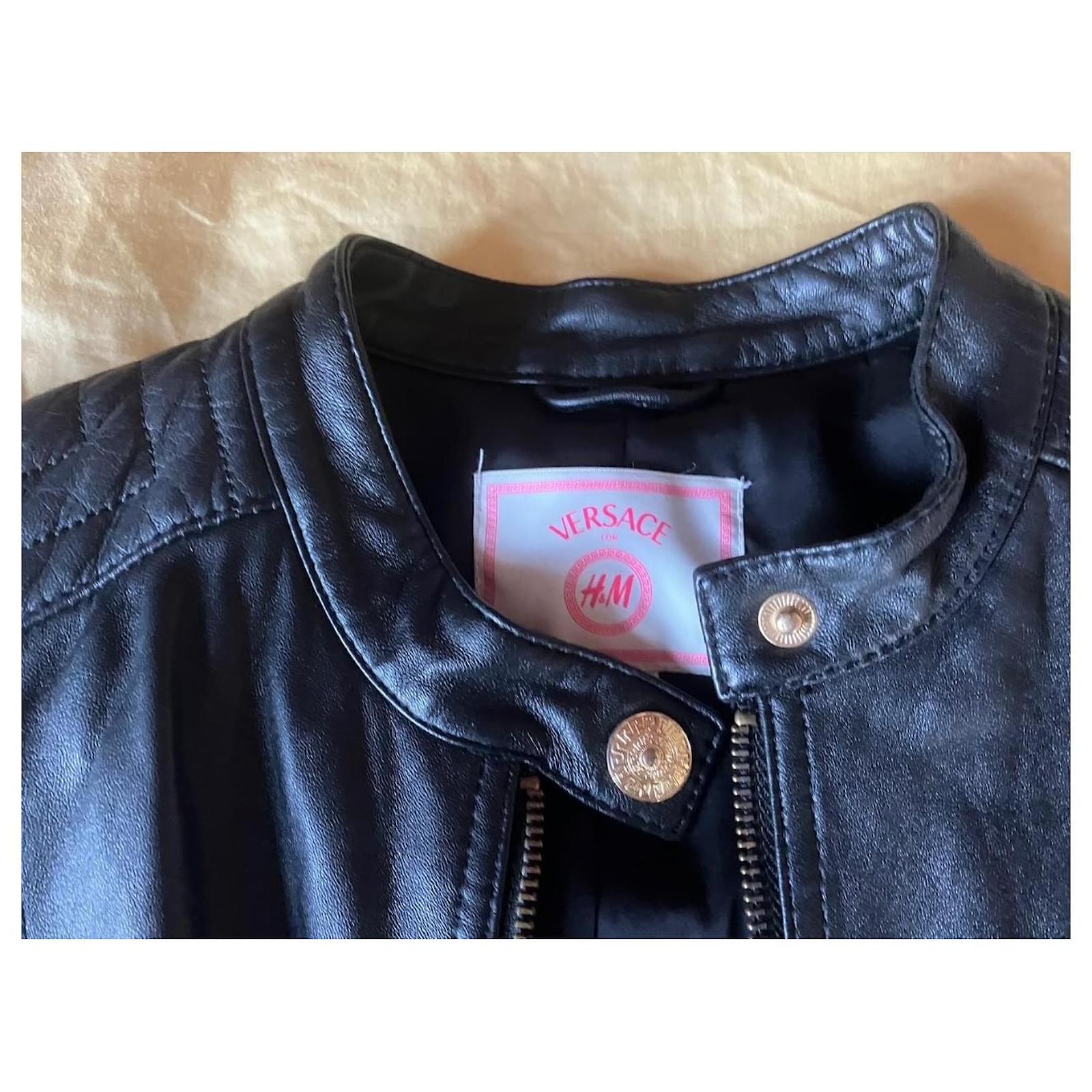 Versace For H&M Bikerjacken Schwarz Leder Joli Closet