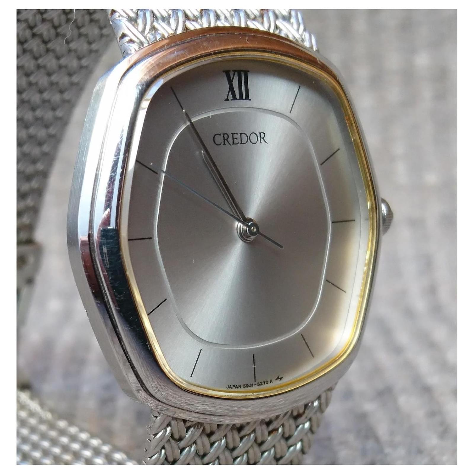 クレドール 5931-5232 クォーツ シルバー メンズ 時計 ブランド 稼働 Seiko Credor 5931-5232 quartz watch Silvery Grey Steel ref