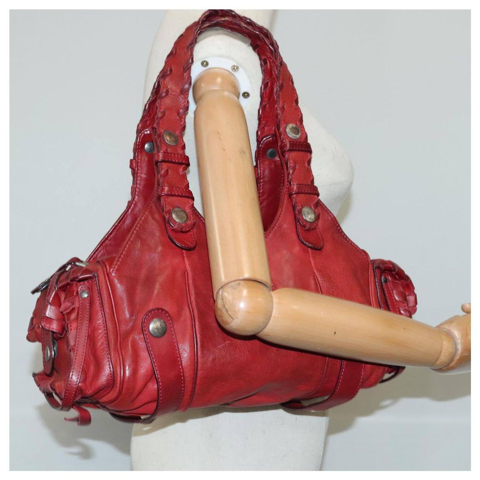 Chloé Chloe Silverado Shoulder Bag Leather Red Auth 102883 ref 