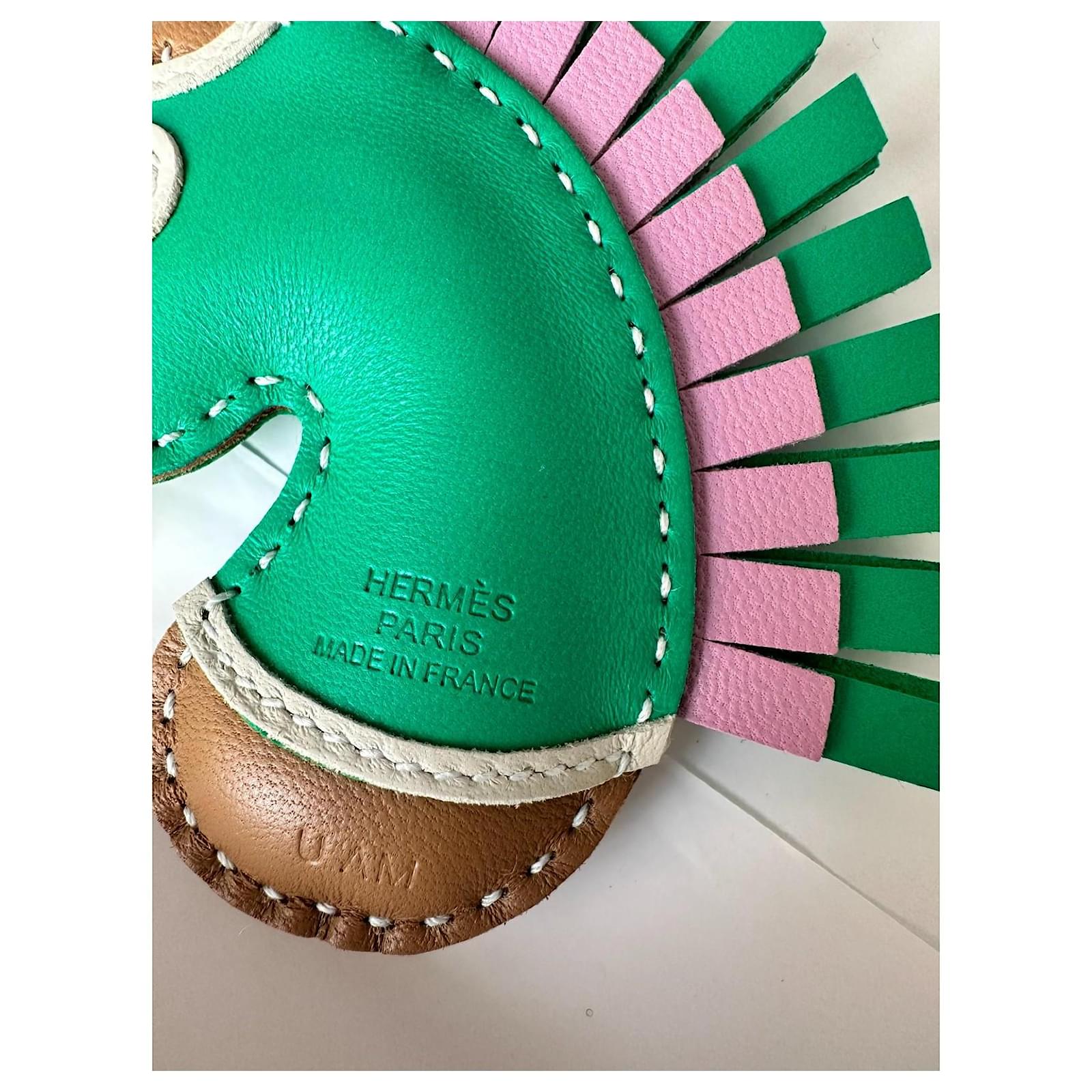 Magnificent Hermès Geegee Iroquois bag charm. Leather ref