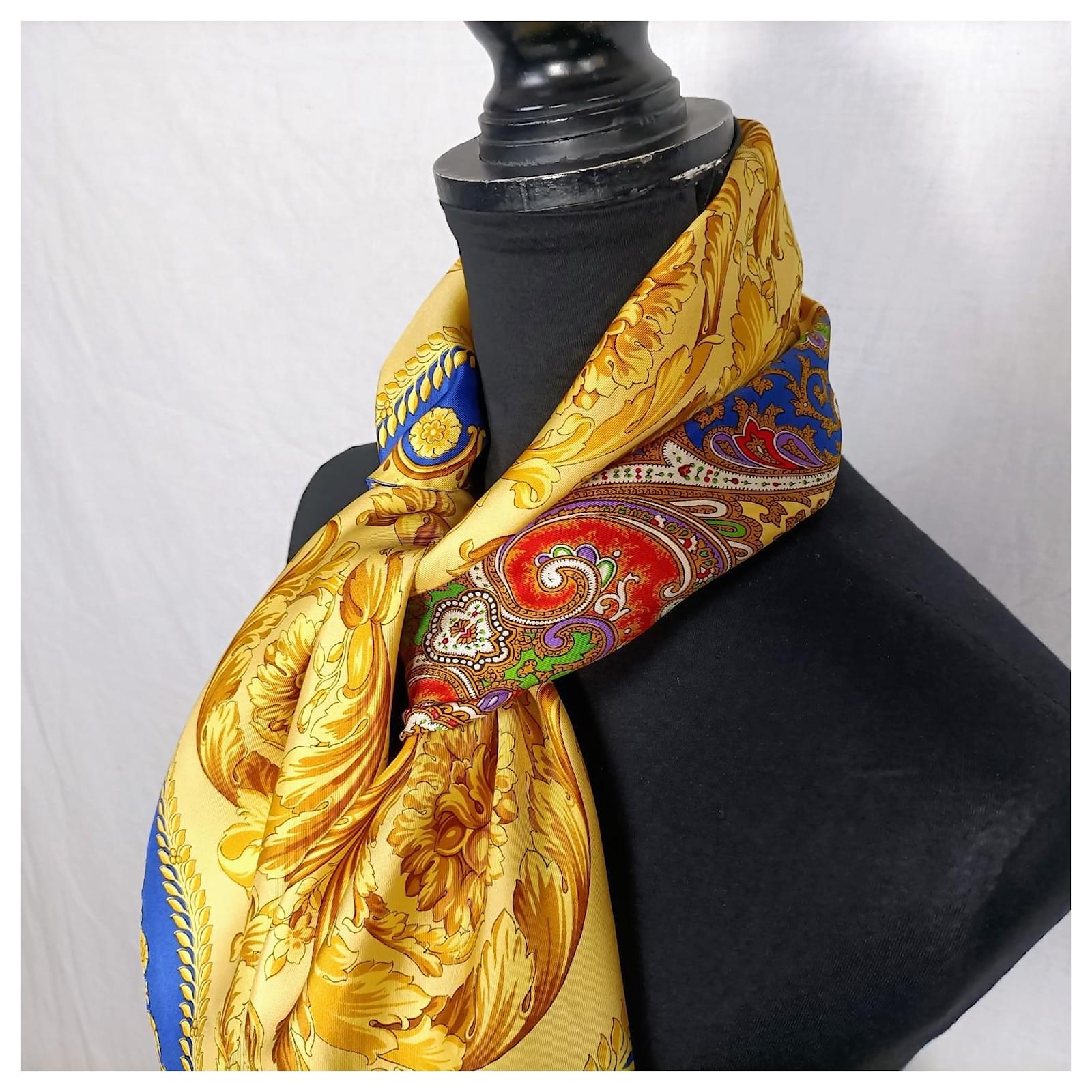 Gianni Versace Atelier Versace yellow scarf with fantasy