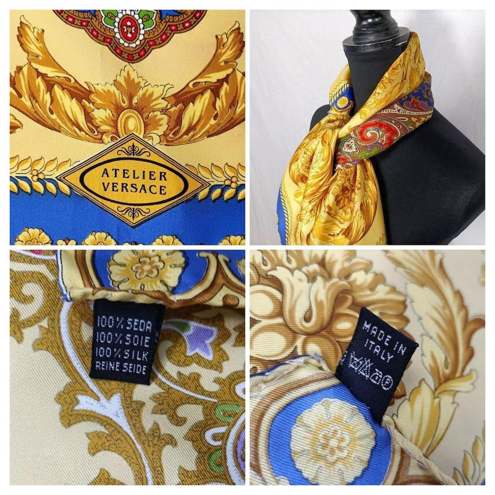 Gianni Versace Atelier Versace yellow scarf with fantasy