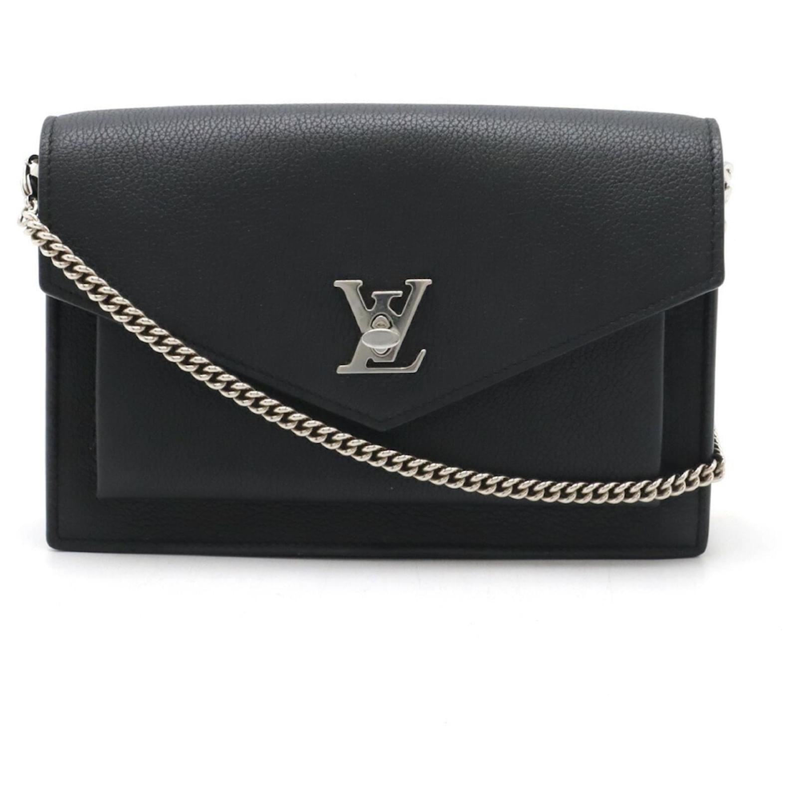 Louis Vuitton Pochette Lock Me Chain Clutch Bag Black