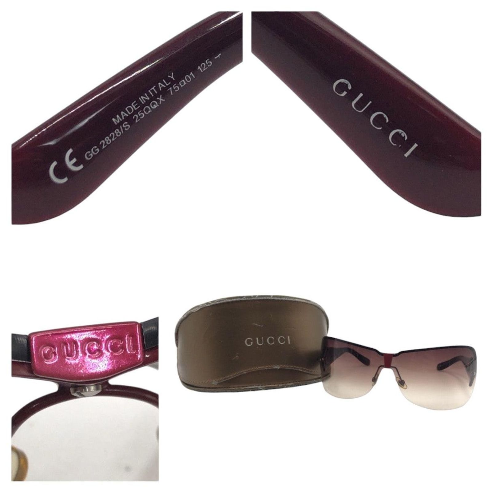 Gucci Unisex Brown Red Plastic Sunglasses GG 2828/S ref  display picture 1