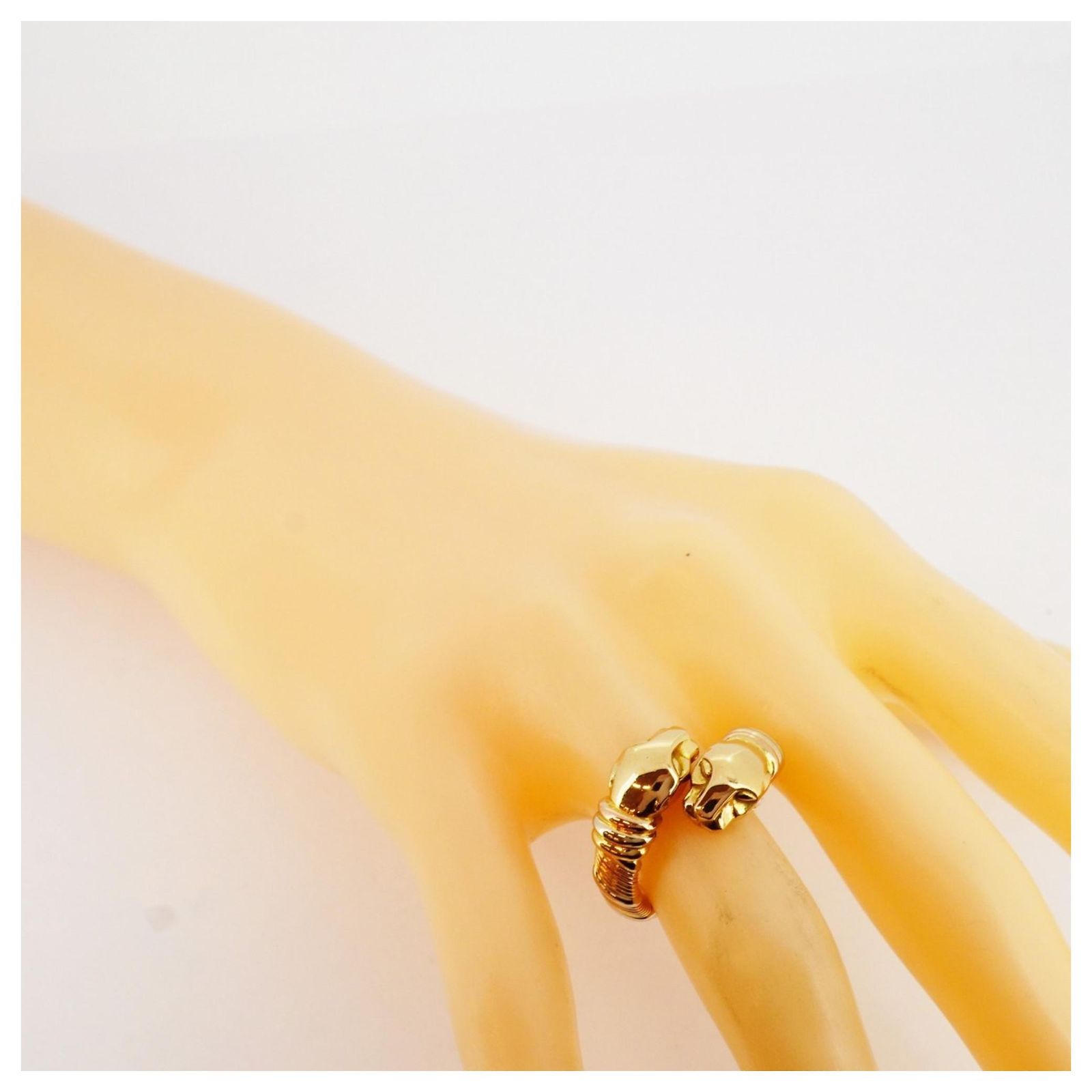 Bague Vintage Plateau Cougar Panthère - Or - Taille 56 - État Impeccable