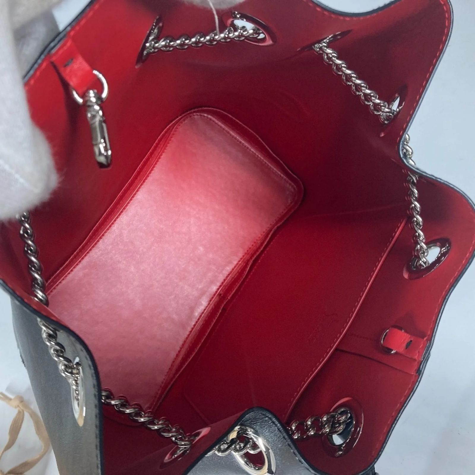 Christian Louboutin Sequin logo MARIE JANE Backpack Bag Chain Backpack Christian Louboutin MARIE JANE Sequin Backpack Black Leather  main image 3