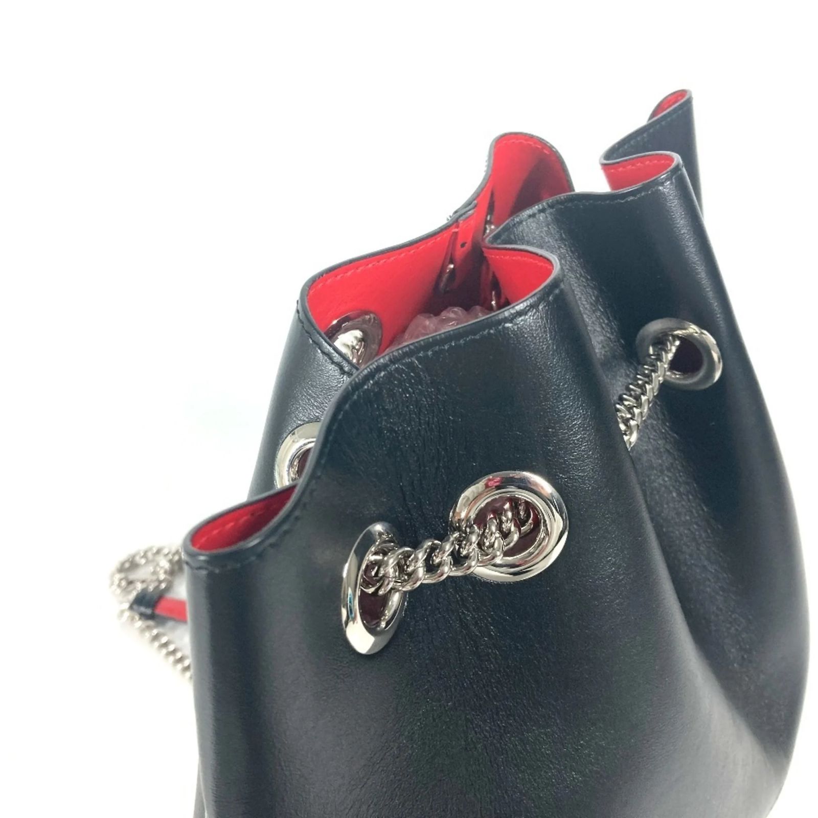 Christian Louboutin Sequin logo MARIE JANE Backpack Bag Chain Backpack Christian Louboutin MARIE JANE Sequin Backpack Black Leather  main image 2