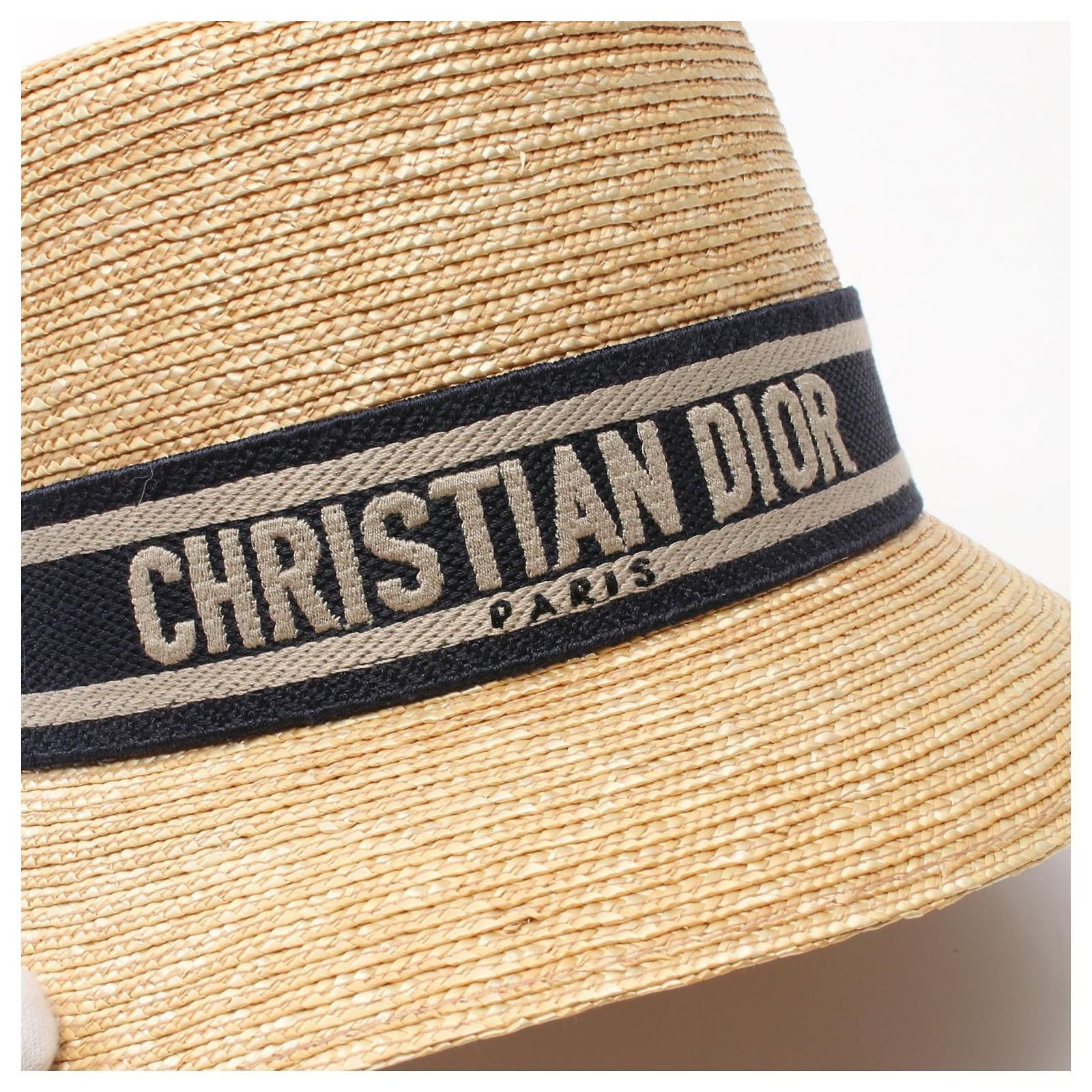 Dior 11DRT952G180 DIORESORT hat Straw hat straw hat hat Beige/Navy Mũ Dior Esort Small Brim Hat  main image 4