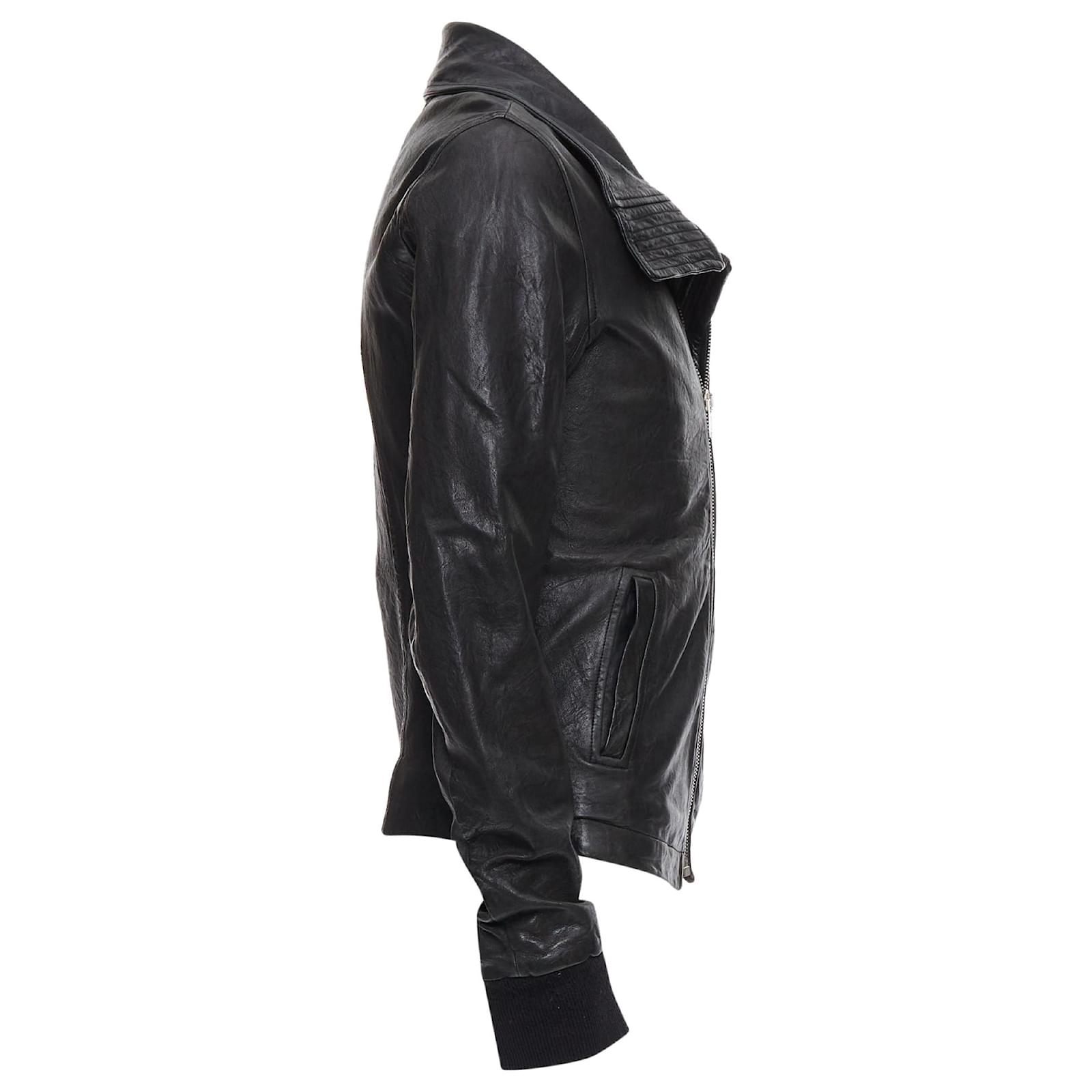 Rick Owens Lambskin Leather Olmar Mirta Zip Motorcycle Jacket