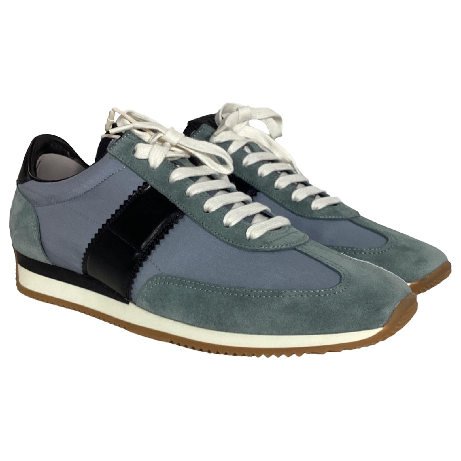 スニーカー Tom Ford Multicolor Leather And Suede Sneakers TOM FORD Men's James Colorblock Platform Low-Top Sneakers