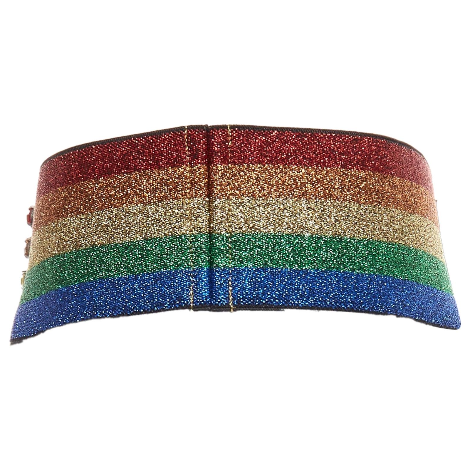 Gucci Webby Rhinestone Crystal Encrusted Rainbow Web 