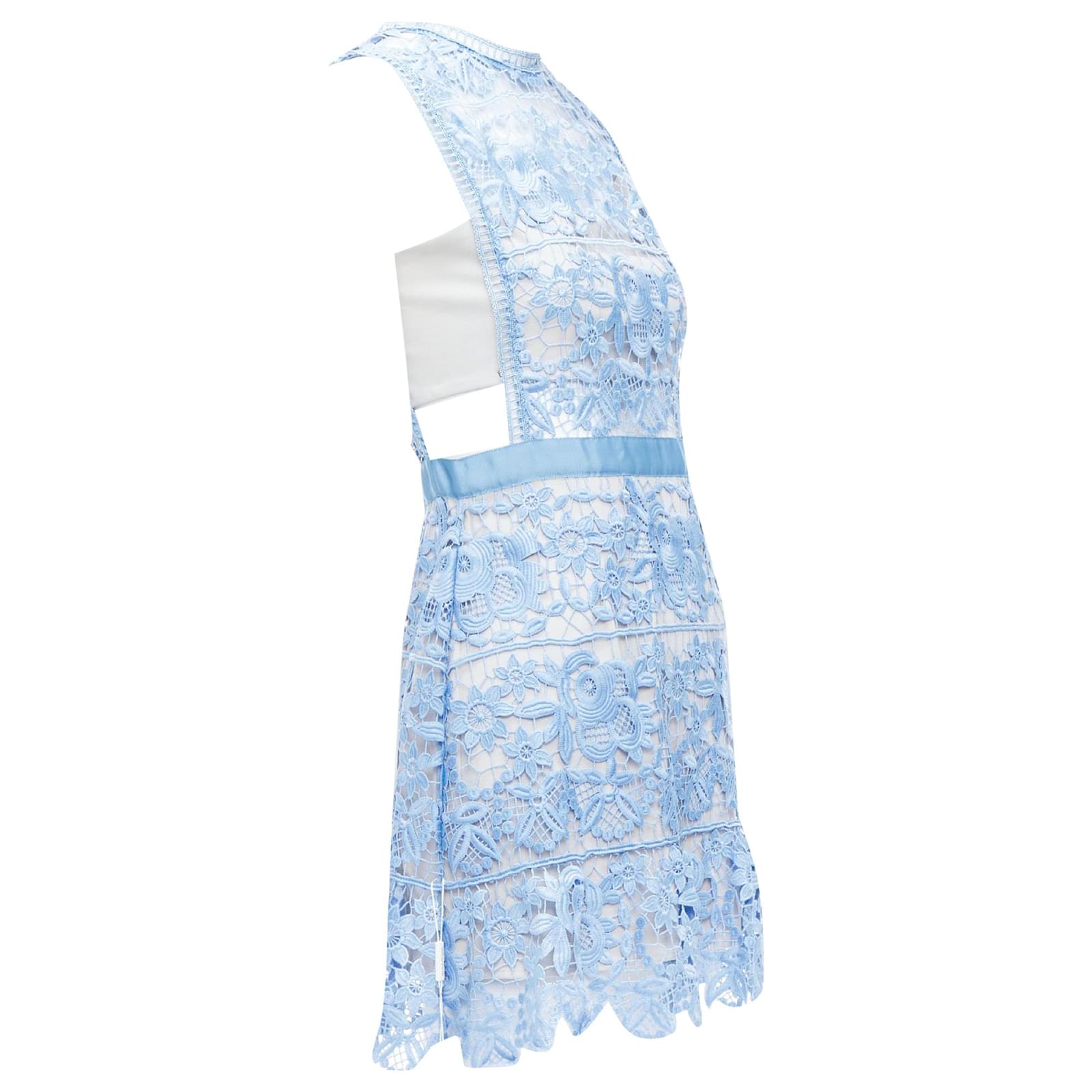 Self Portrait Lace Peplum Floral Eyelet Overlay Mini Dress Blue Polyester ref.JC1899128 (Sold) - Joli Closet Self Portrait Lace Peplum Floral Eyelet Overlay Mini Dress Blue Polyester ref.JC1899128 (Sold) - Joli Closet