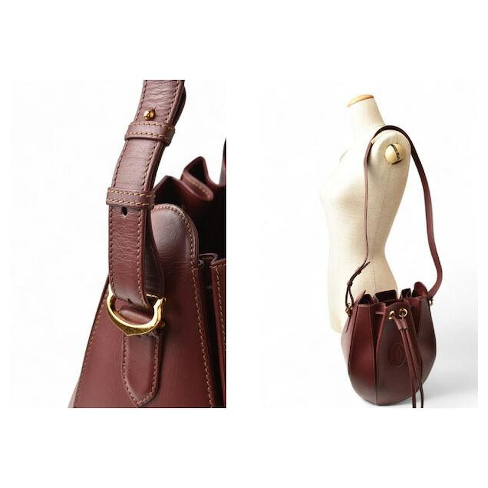 Cartier Leather Shoulder Bag Must Line Brown ref.1899370 - Joli Closet