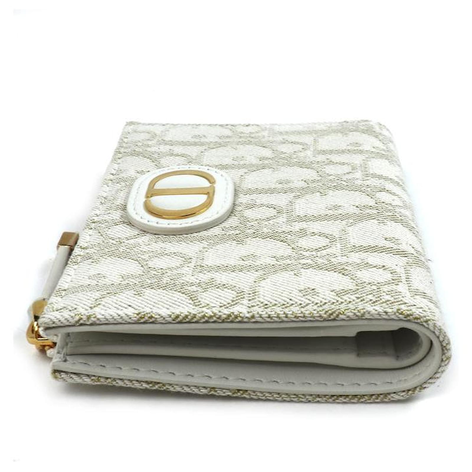 Dior 30 Montaigne Dahlia Wallet White Leather ref.1899905