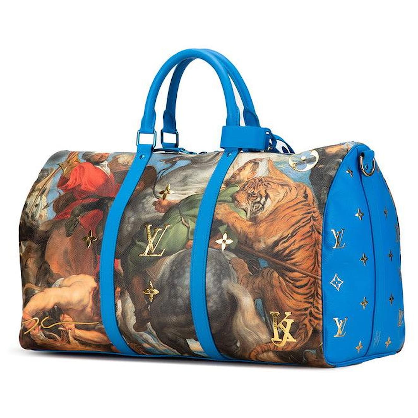 Louis Vuitton Keepall Bandouliere 50 Bag M43344 Blue Cloth  ref.1901461