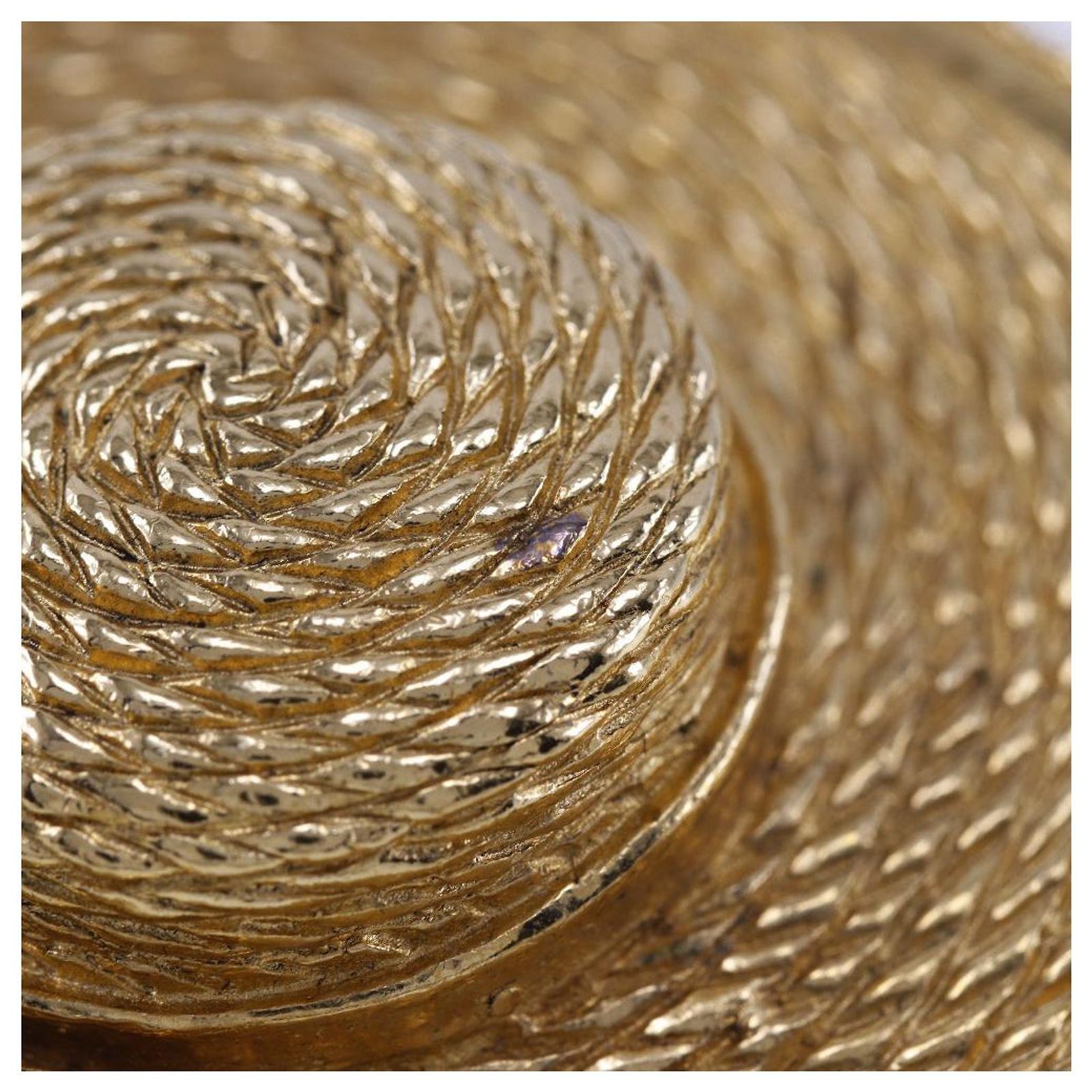 Chanel Gold Plated Straw Hat Brooch #279789C75B Buy Chanel Quilted Brooch Gold Plated | Maxuria main image 3