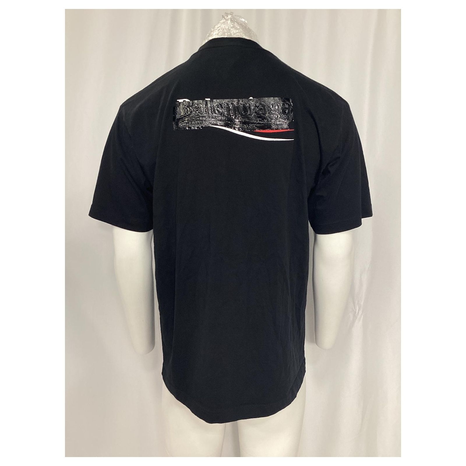 Balenciaga Gaffer Political Campaign Print T-shirt in Black Cotton 