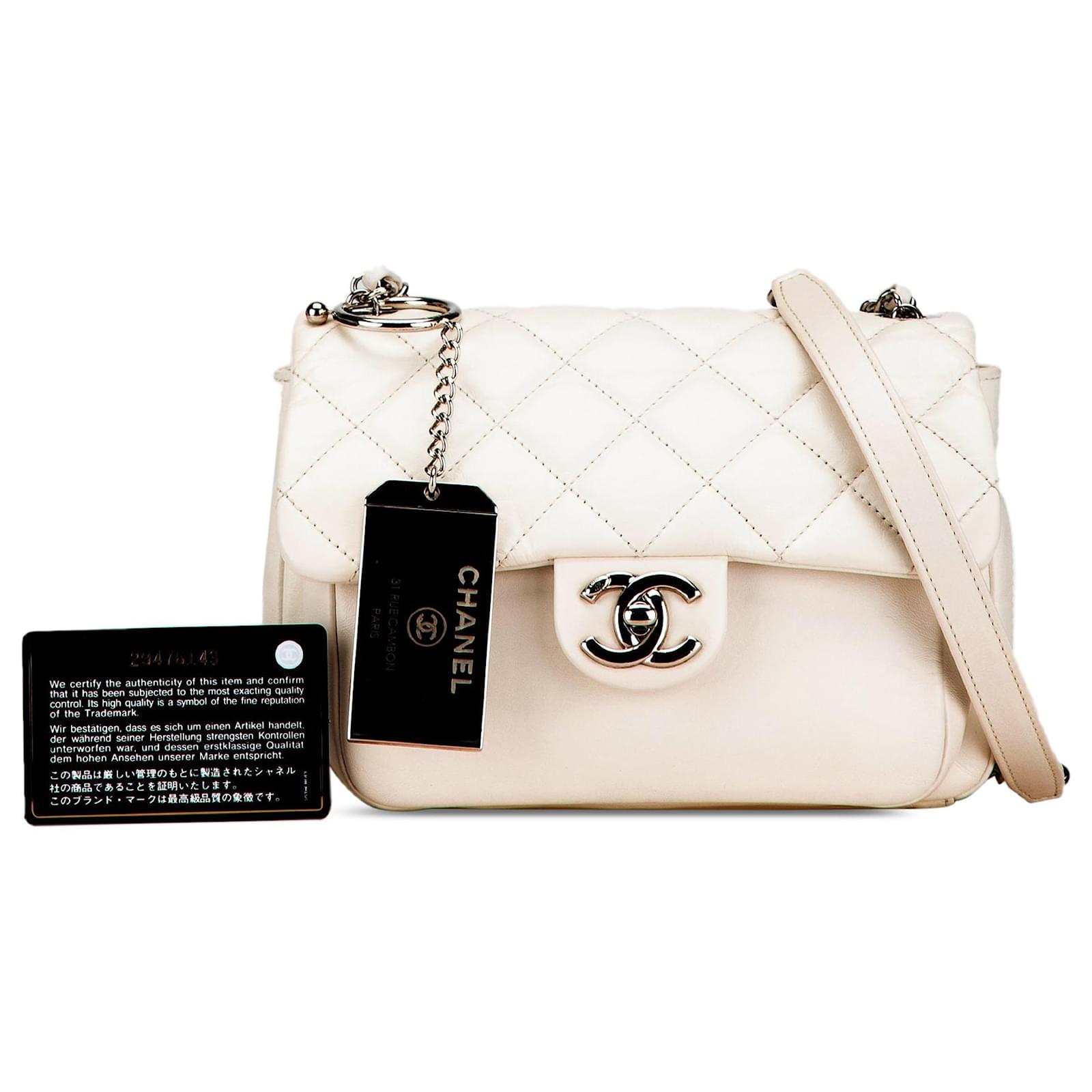 White Chanel Aged Calfskin Express Zip Around Flap Bag Leather ref