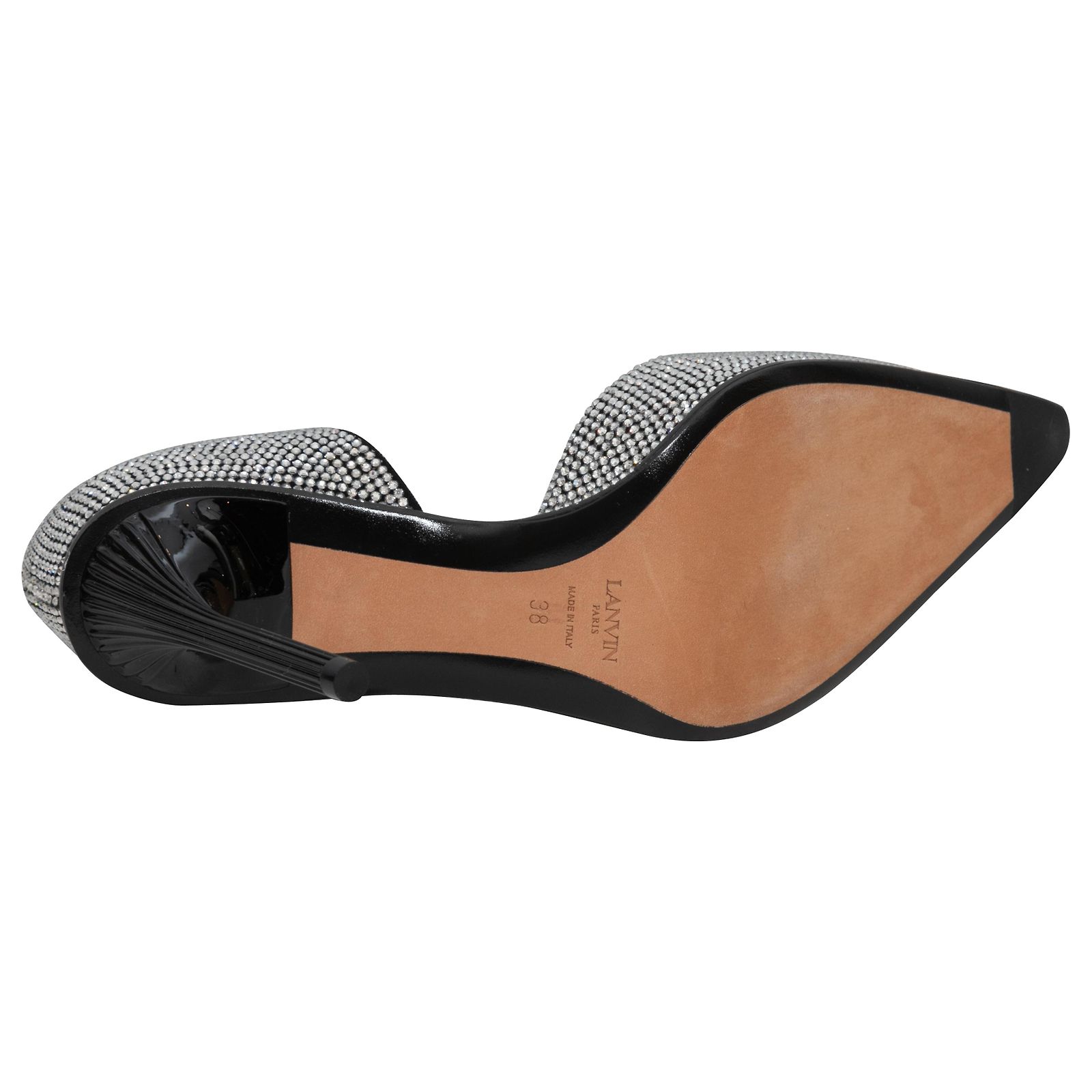 Escarpins Lanvin Noir Satiné Talon Haut - Pointure Estimée US 8 (38) - Occasion Excellent état