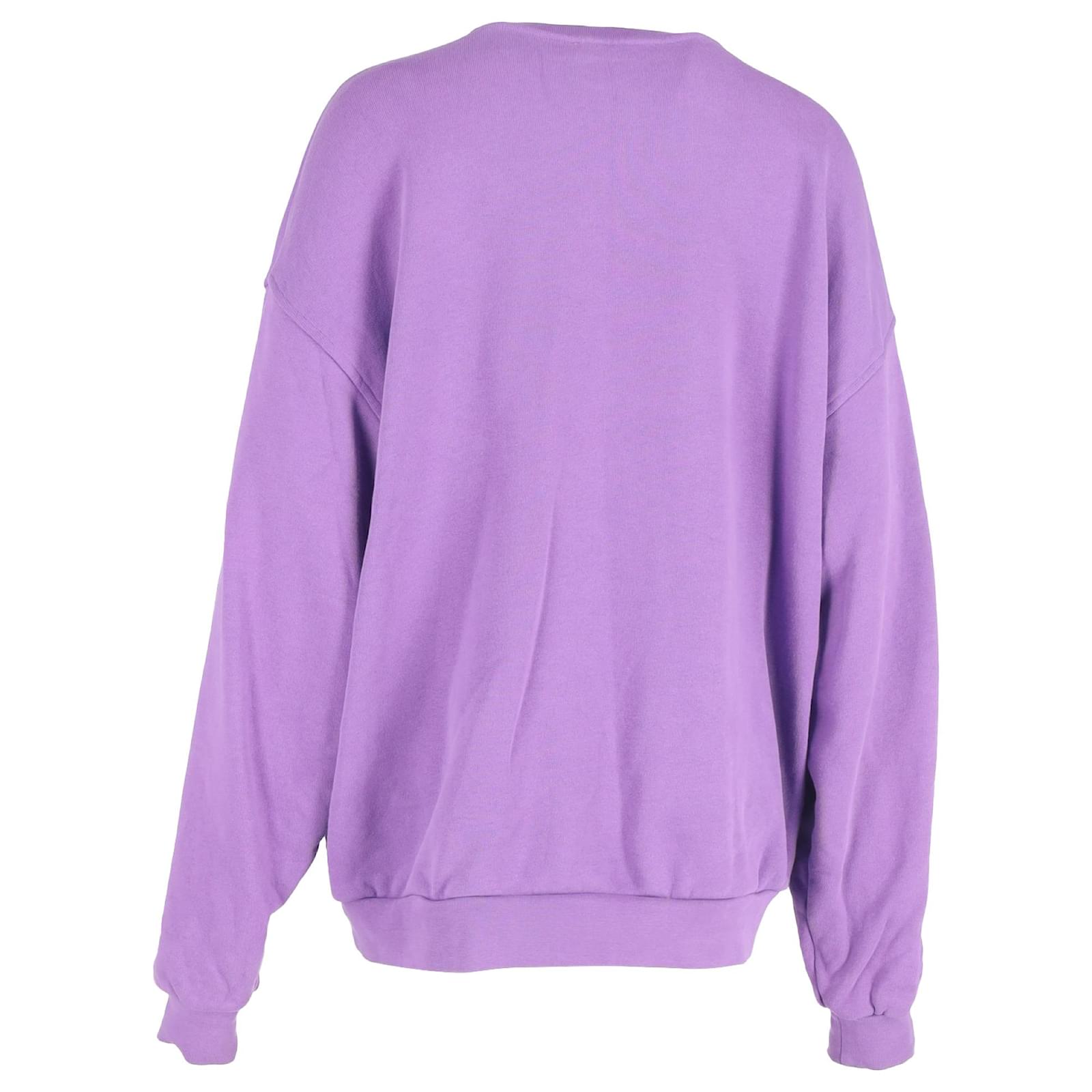 Acne Studios Bubble Logo Crewneck Sweater in Purple Cotton