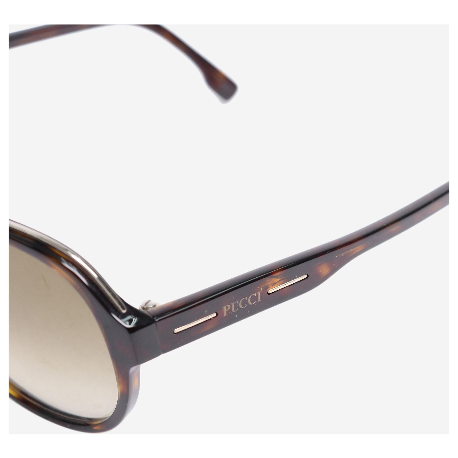 Emilio Pucci Brown tortoise shell aviator sunglasses Acetate  display picture 2