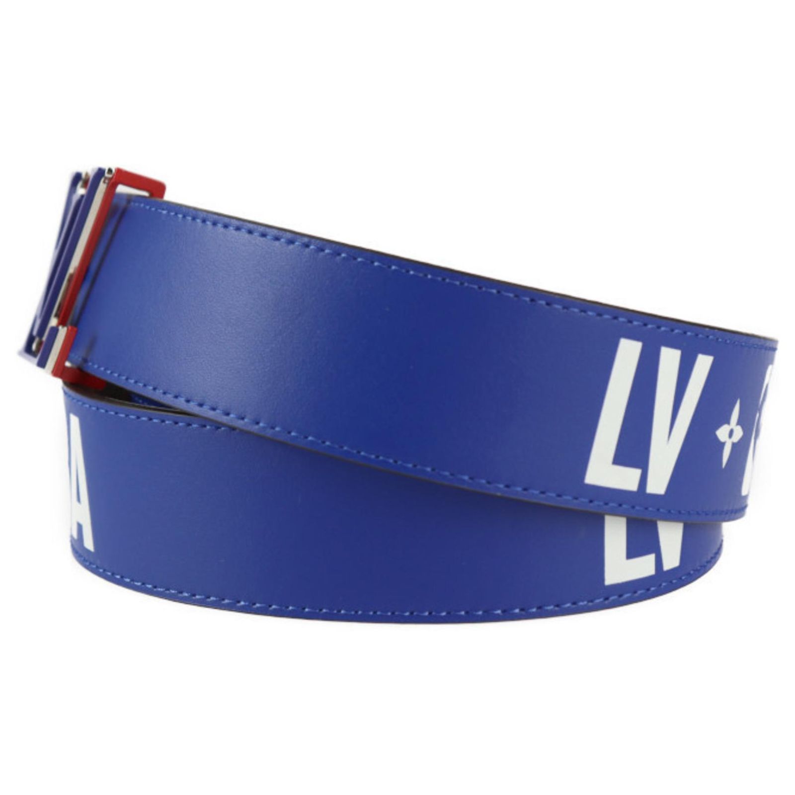 Louis Vuitton NBA Gürtel von Virgil Abloh Braun Rot Blau  display picture 3