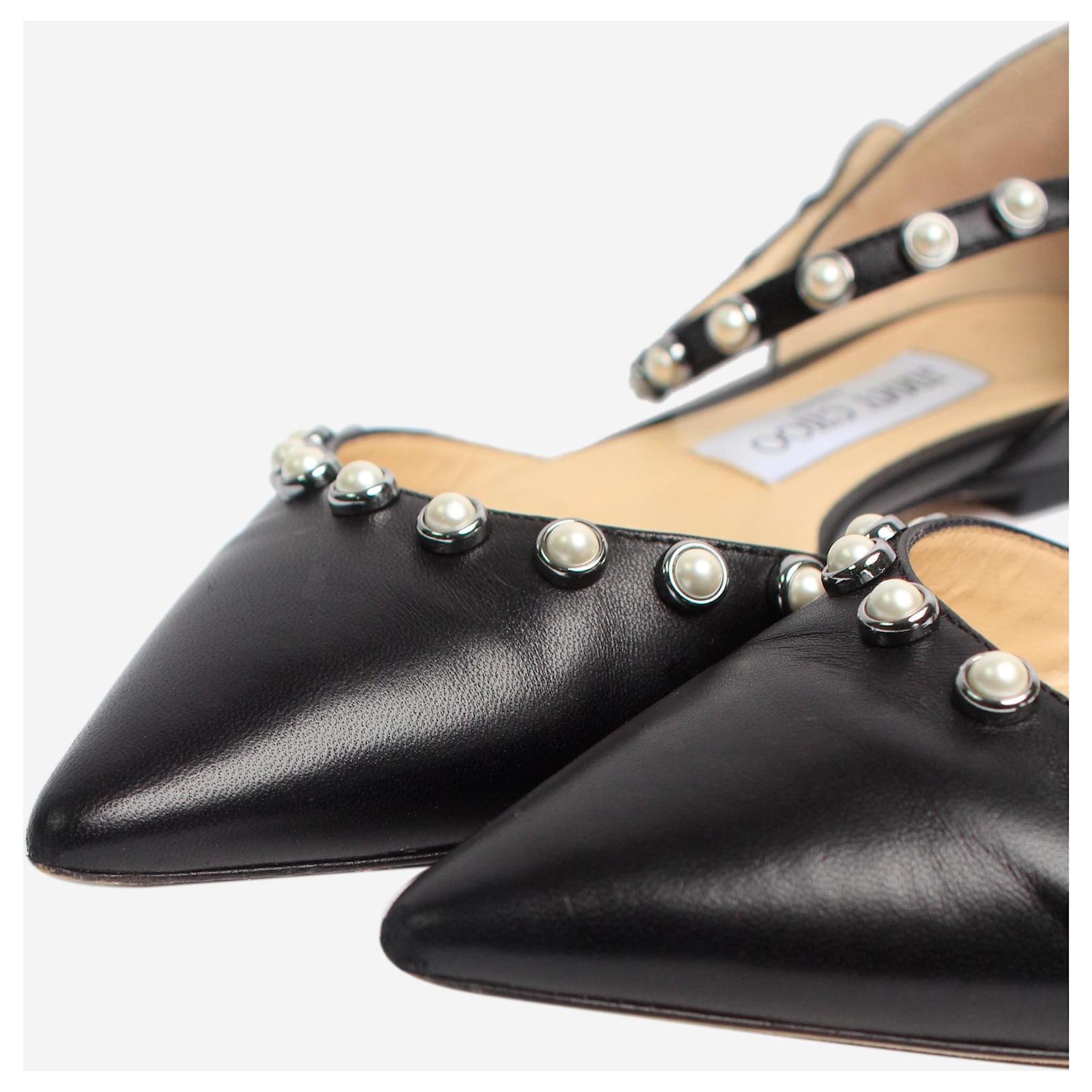 Jimmy Choo Black Leema pointed-toe flats - EU 36 Leather ref