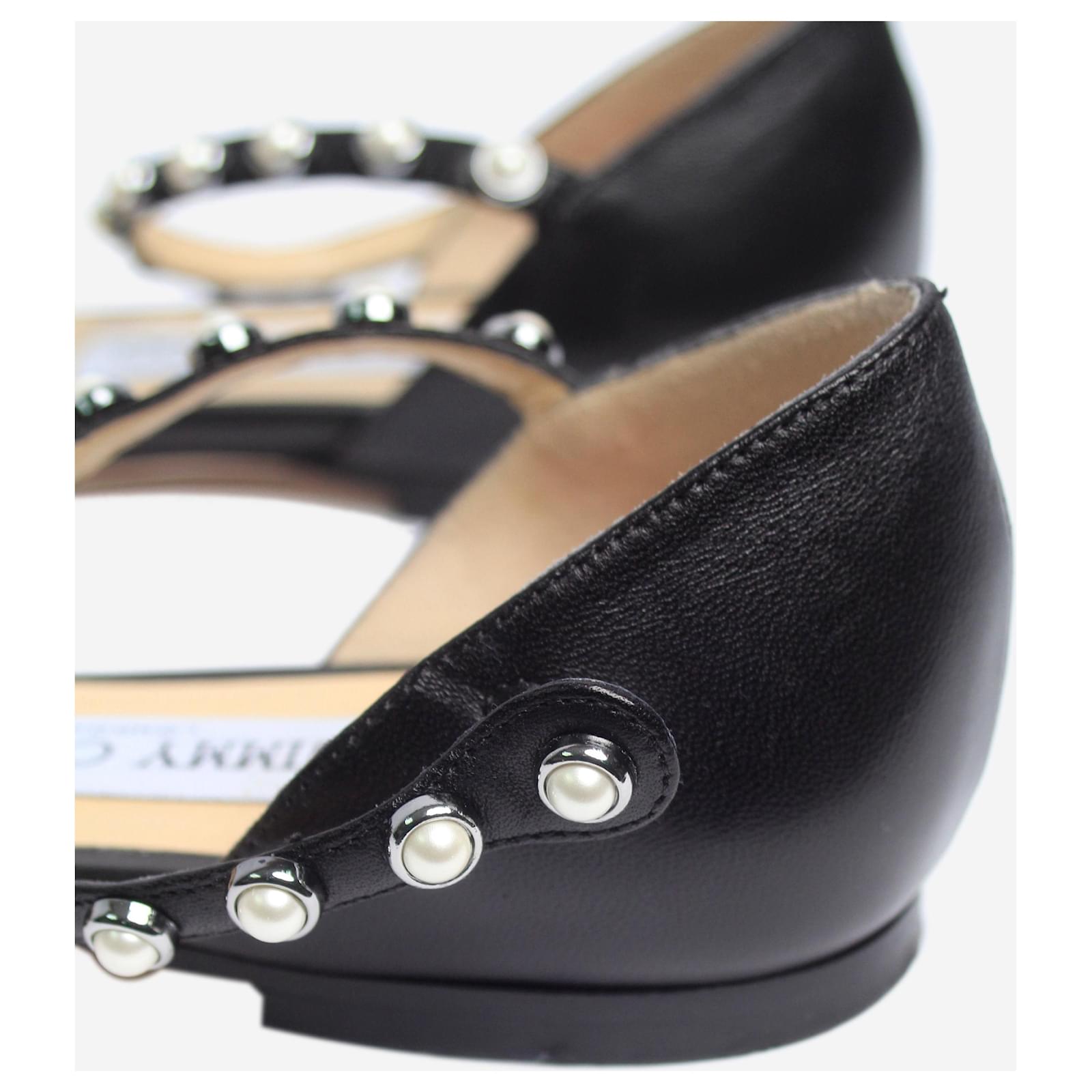 Jimmy Choo Black Leema pointed-toe flats - EU 36 Leather ref