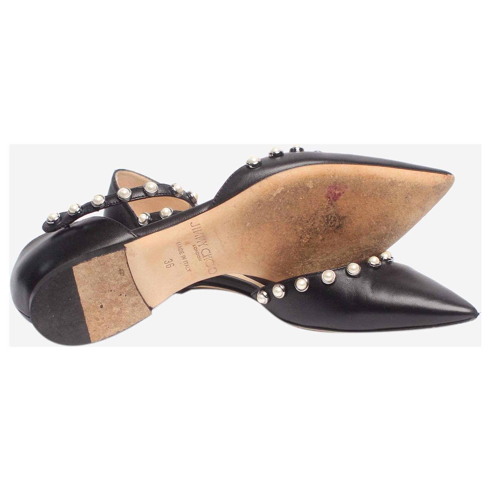 Jimmy Choo Black Leema pointed-toe flats - EU 36 Leather ref