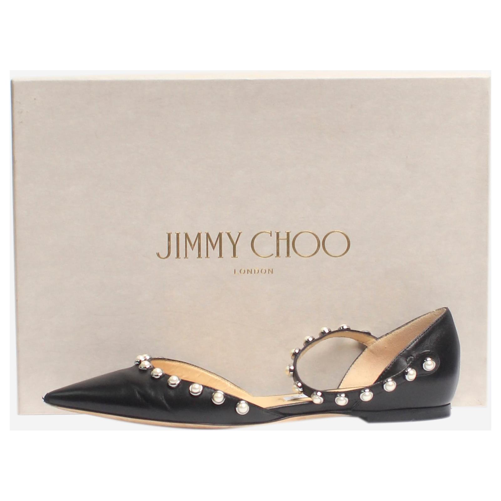 Jimmy Choo Black Leema pointed-toe flats - EU 36 Leather ref