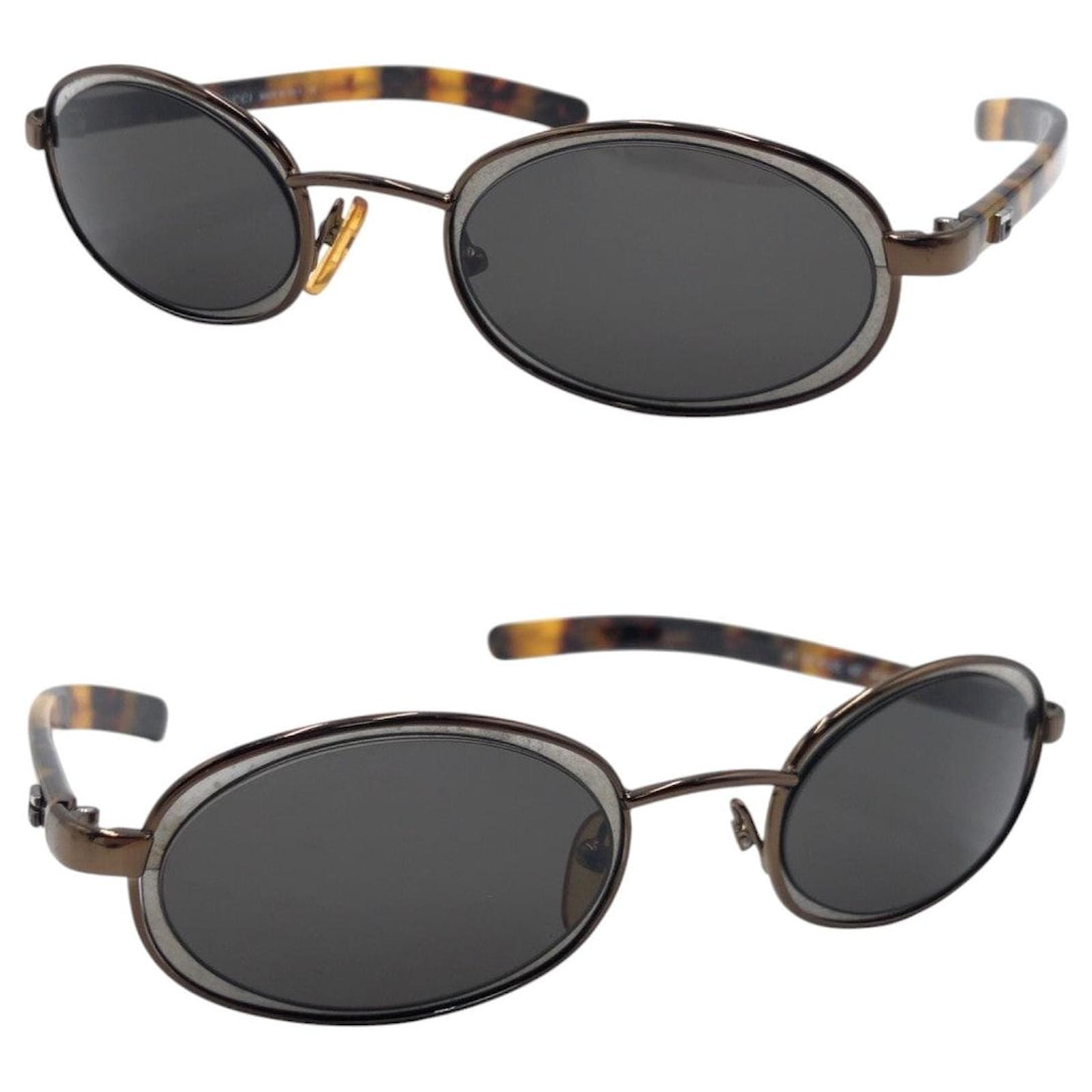 Gucci Vintage Oval Sunglasses 135 GG 1614/S Brown Plastic ref