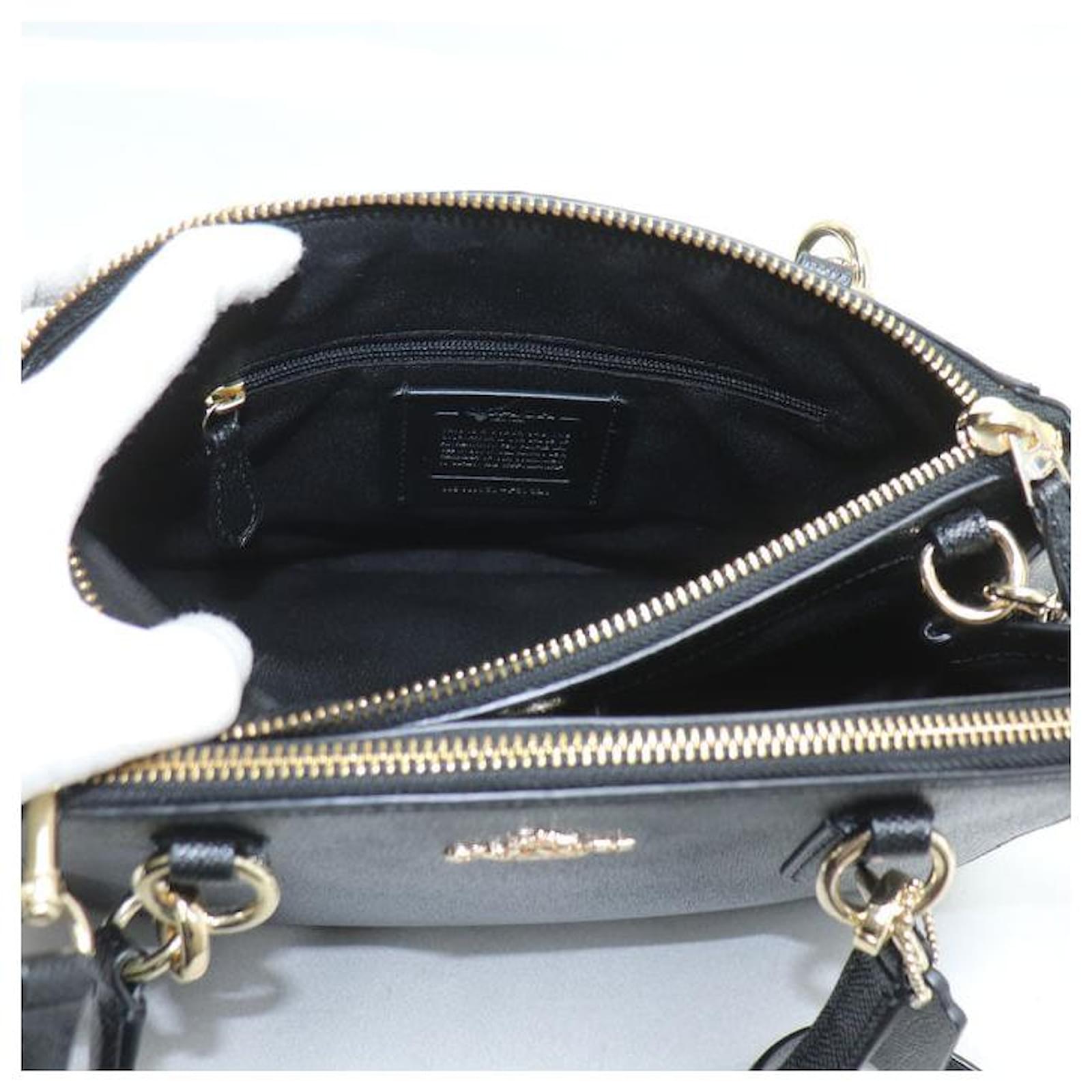 Coach Mini Christie Carryall 2Way Bag F57523 Black Leather