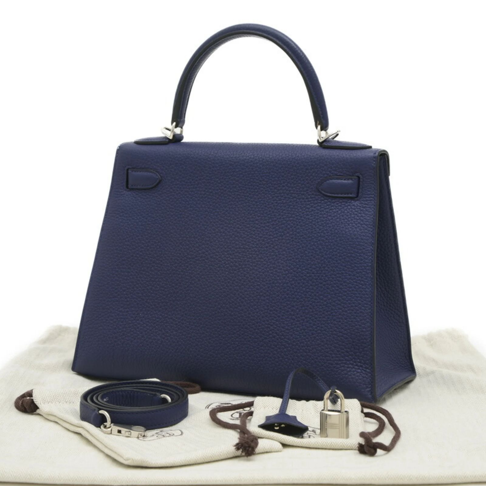 Hermès Hermes Kelly Letter 28 Handbag Black Blue Leather ref.1923643 ...
