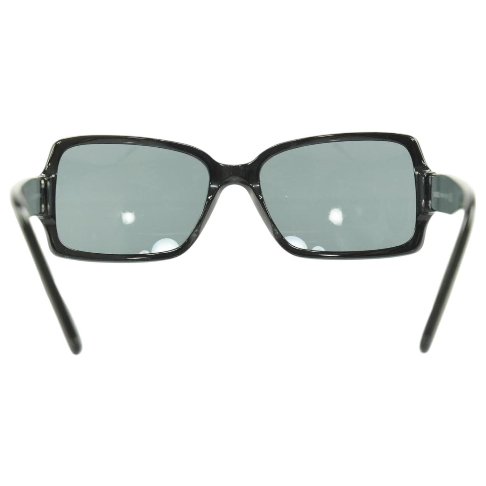 Chanel Black Silver Foldable CC Logo Sunglasses 5030 Silvery